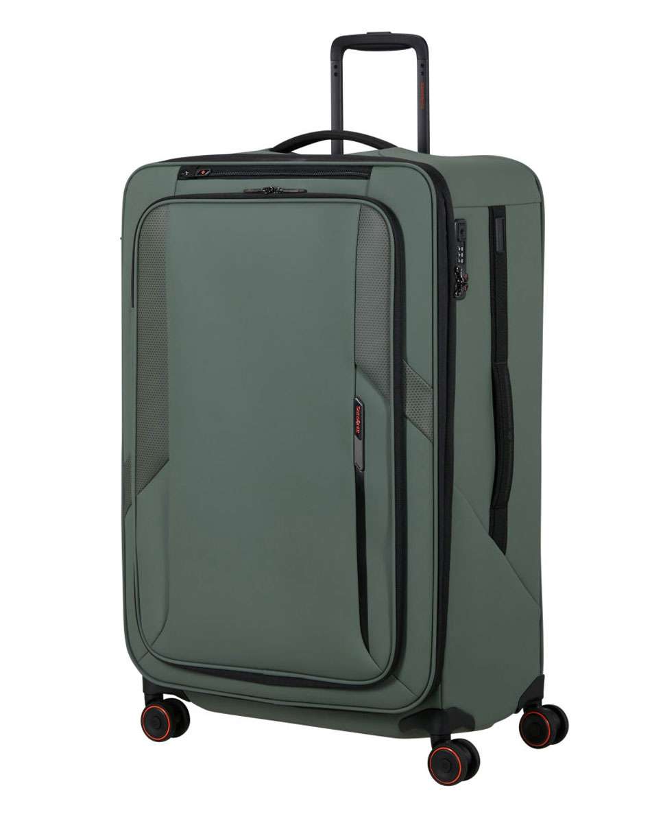 Mala de Viagem Grande Glazed 78cm 4 Rodas Expansível Verde 125L Verde-1