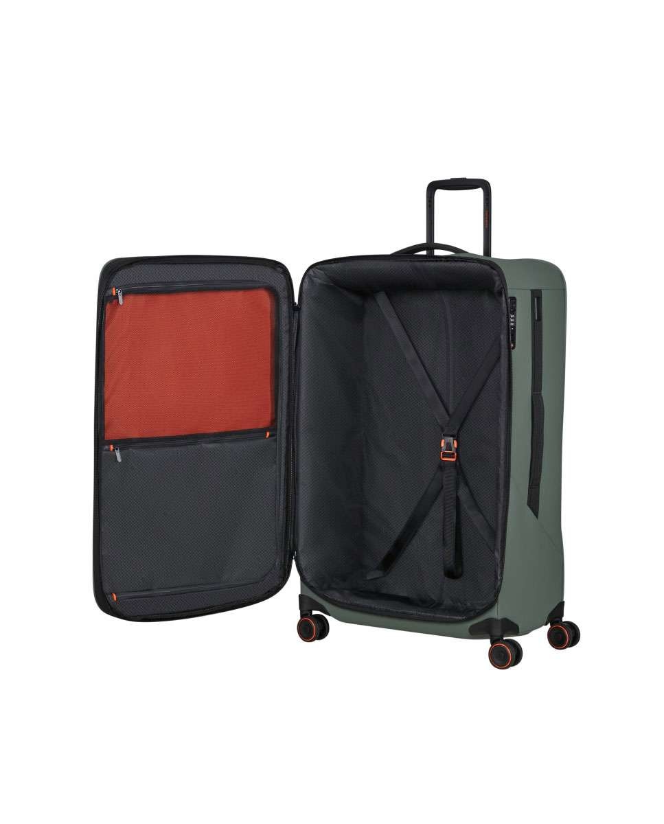 Mala de Viagem Grande Glazed 78cm 4 Rodas Expansível Verde 125L Verde-3