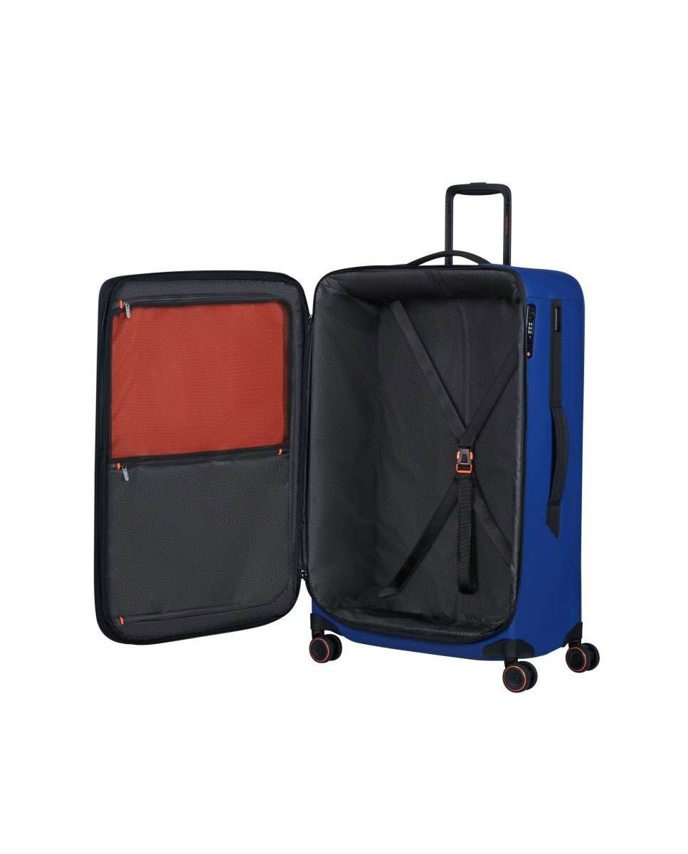 Mala de Viagem Grande Glazed 78cm 4 Rodas Expansível Azul 125L Azul-3