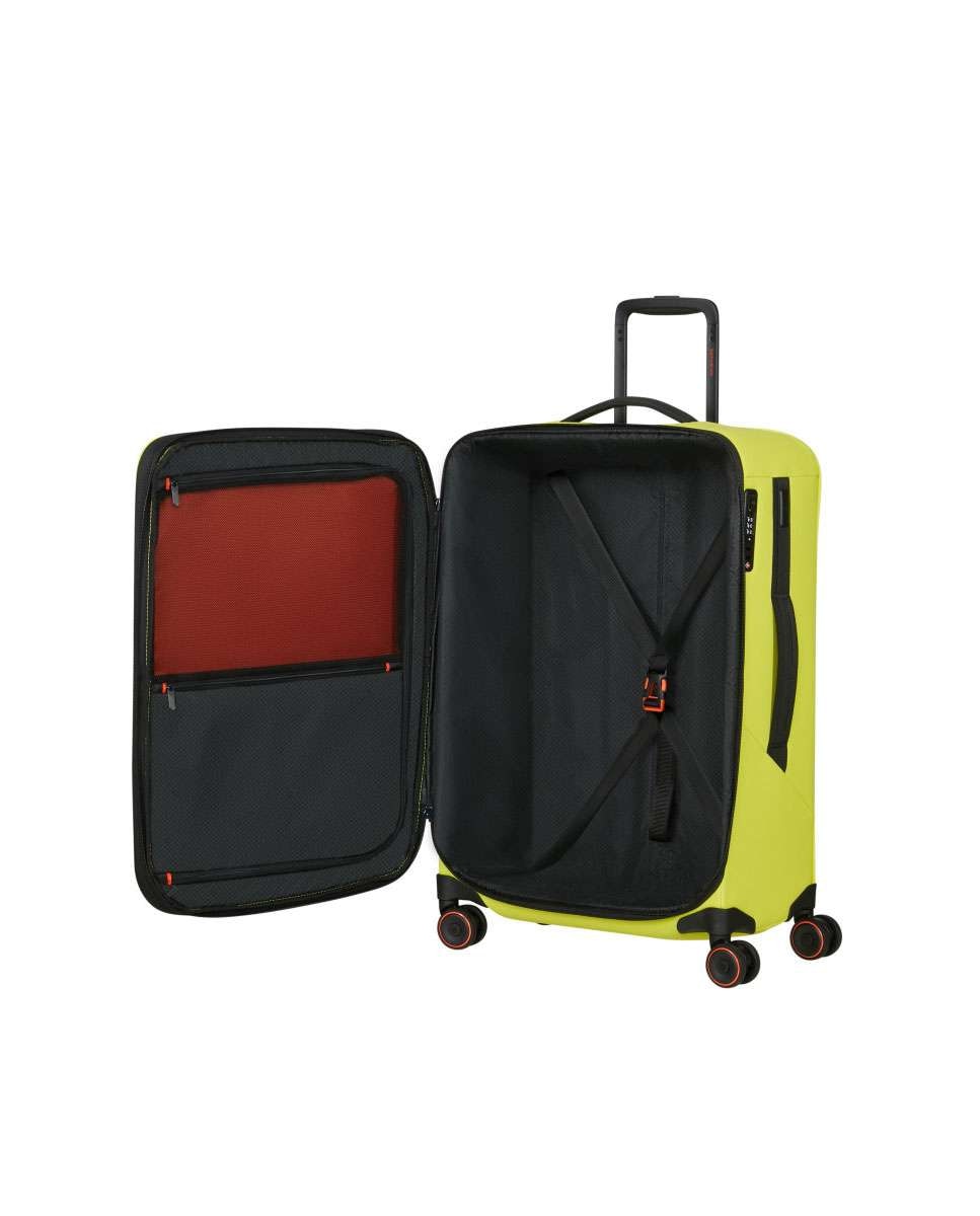 Mala de Viagem Média Glazed 67cm 4 Rodas Expansível Lima 83L Amarelo-3