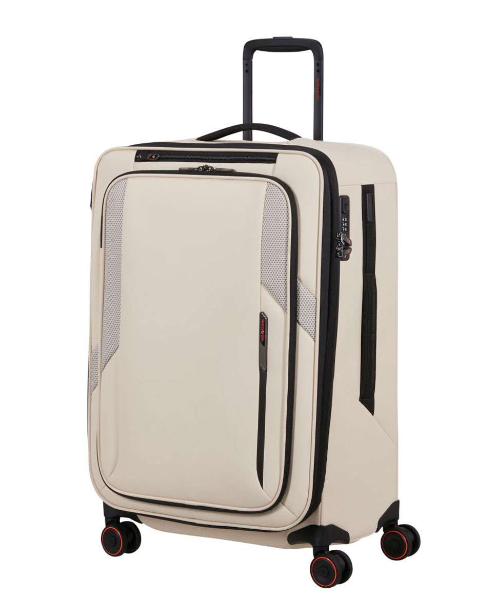 Imagem 0 de Mala de Viagem Média Glazed 67cm 4 Rodas Expansível Areia 83L