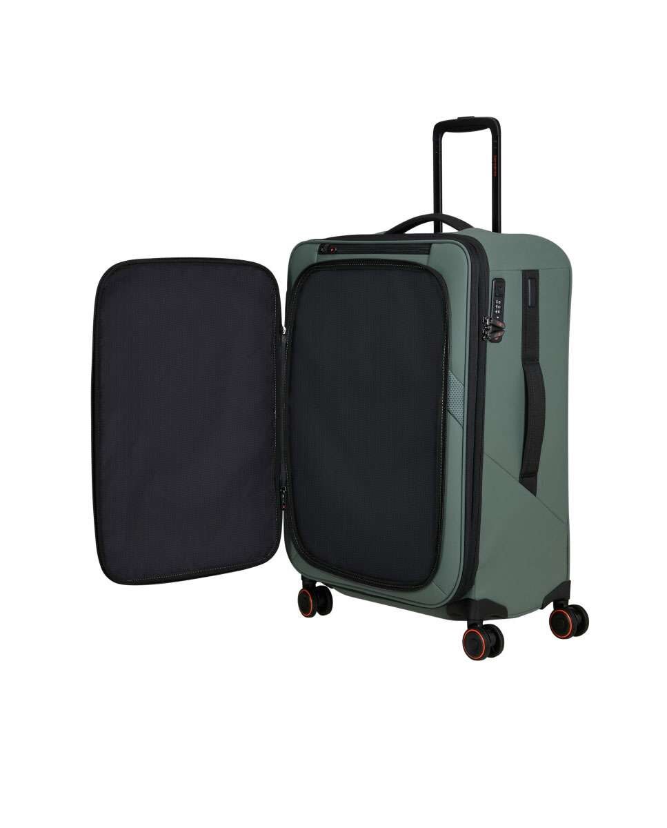 Mala de Viagem Média Glazed 67cm 4 Rodas Expansível Verde 83L Verde-2