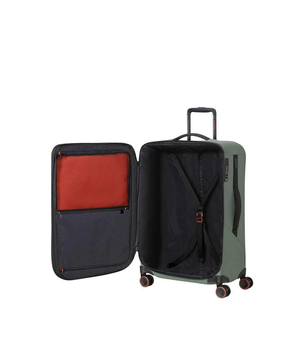 Mala de Viagem Média Glazed 67cm 4 Rodas Expansível Verde 83L Verde-3