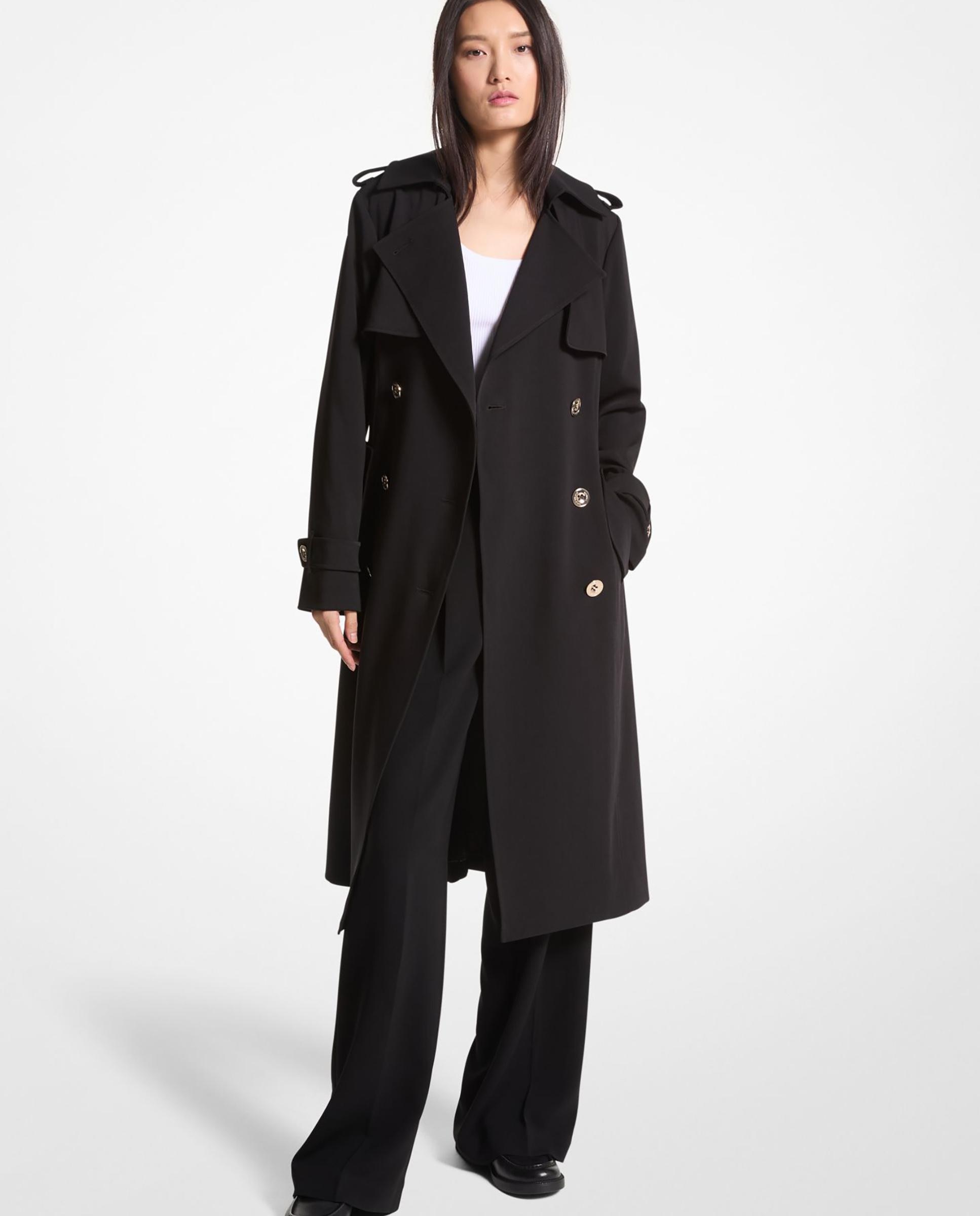 Gabardina com Lapelas e Bolsos Amplos Cinzento / Preto-1