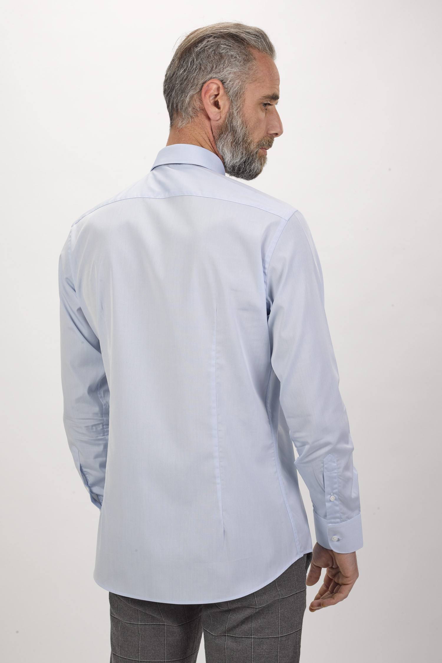 Camisa formal para homem Azul-3