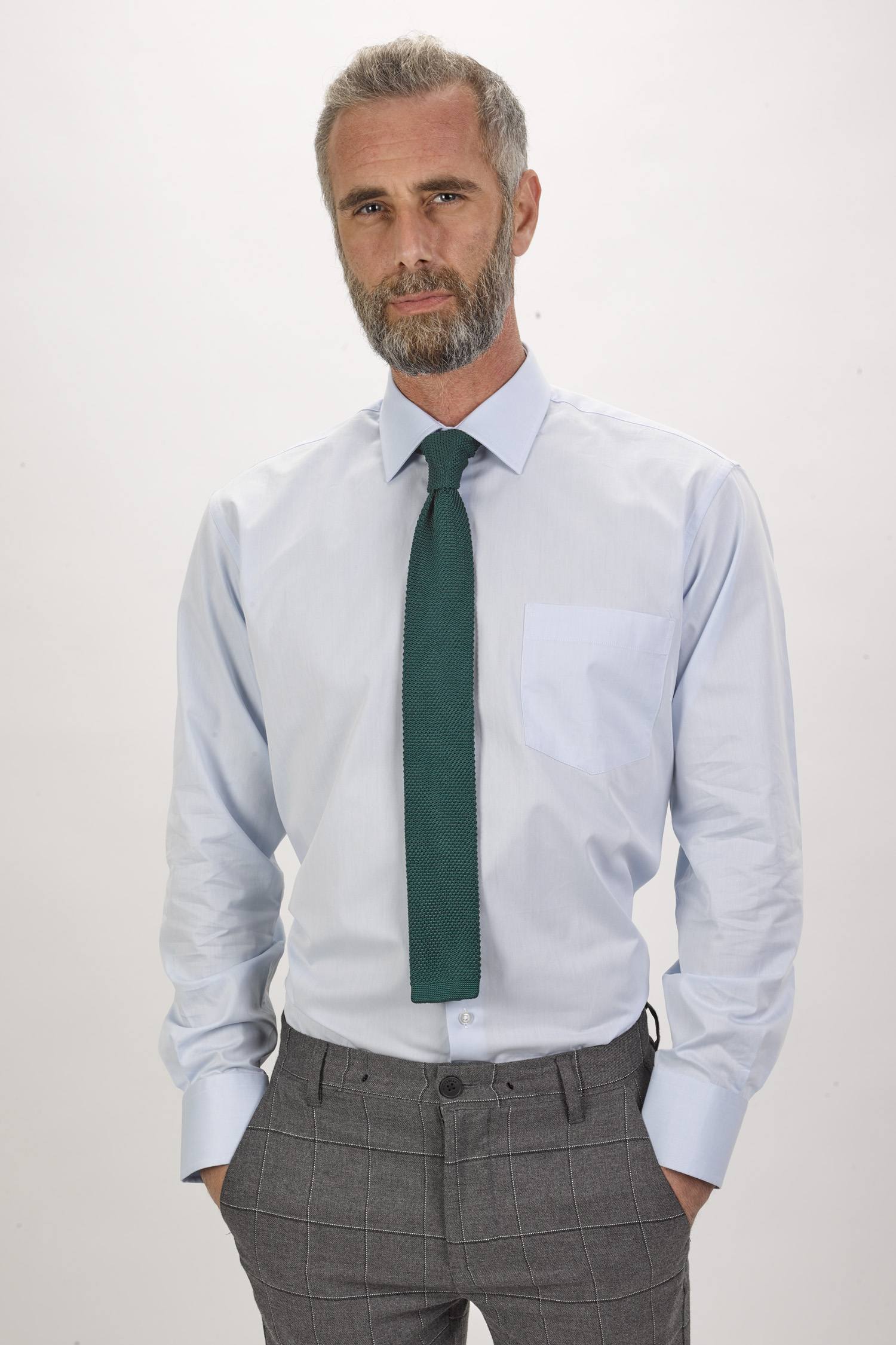 Camisa formal para homem Azul-2