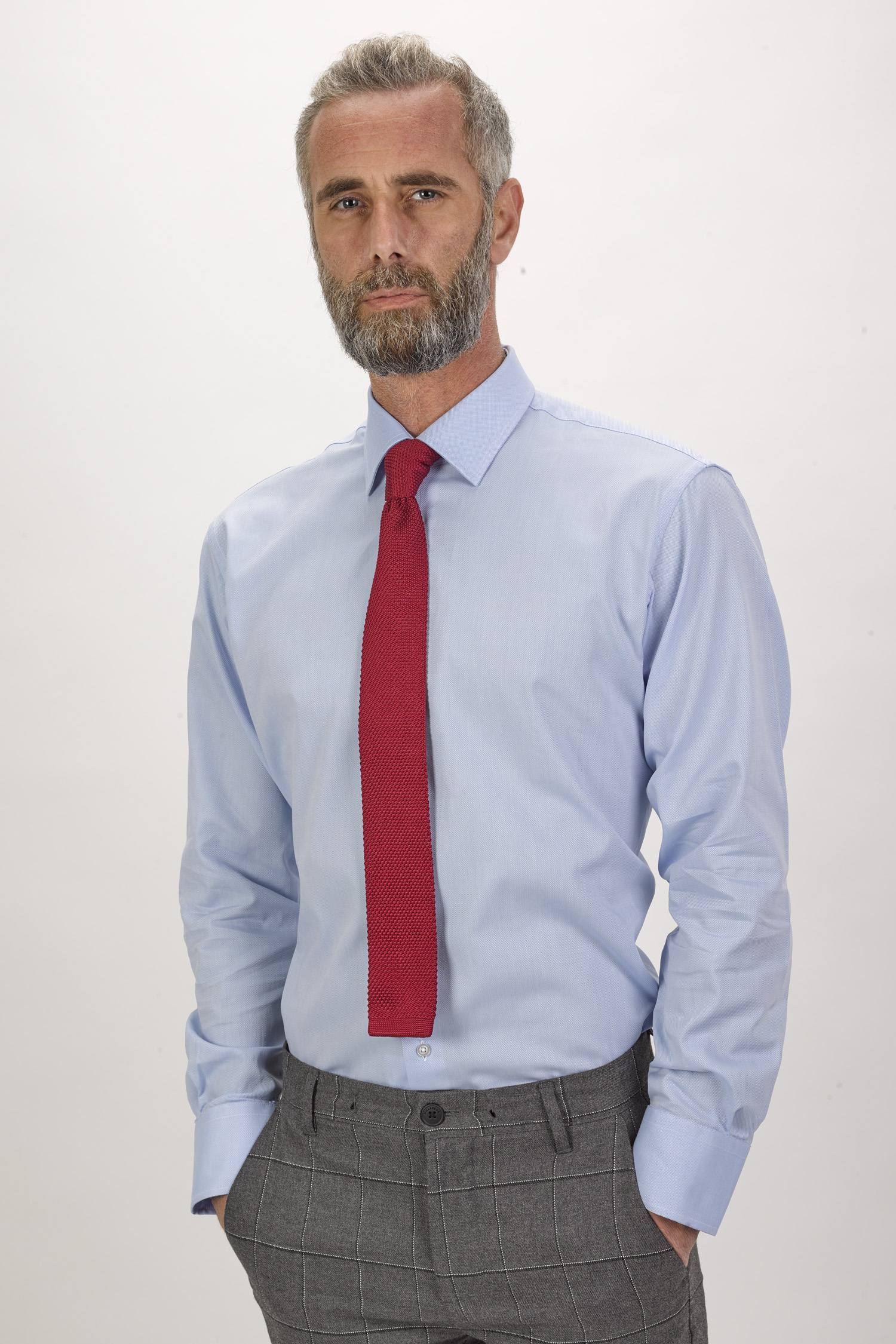 Camisa formal para homem Azul-2