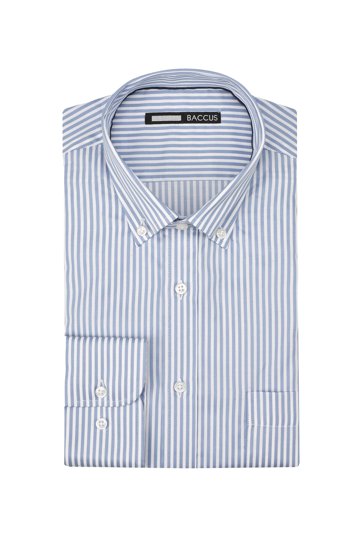Camisa de ajuste regular para homem Azul-1