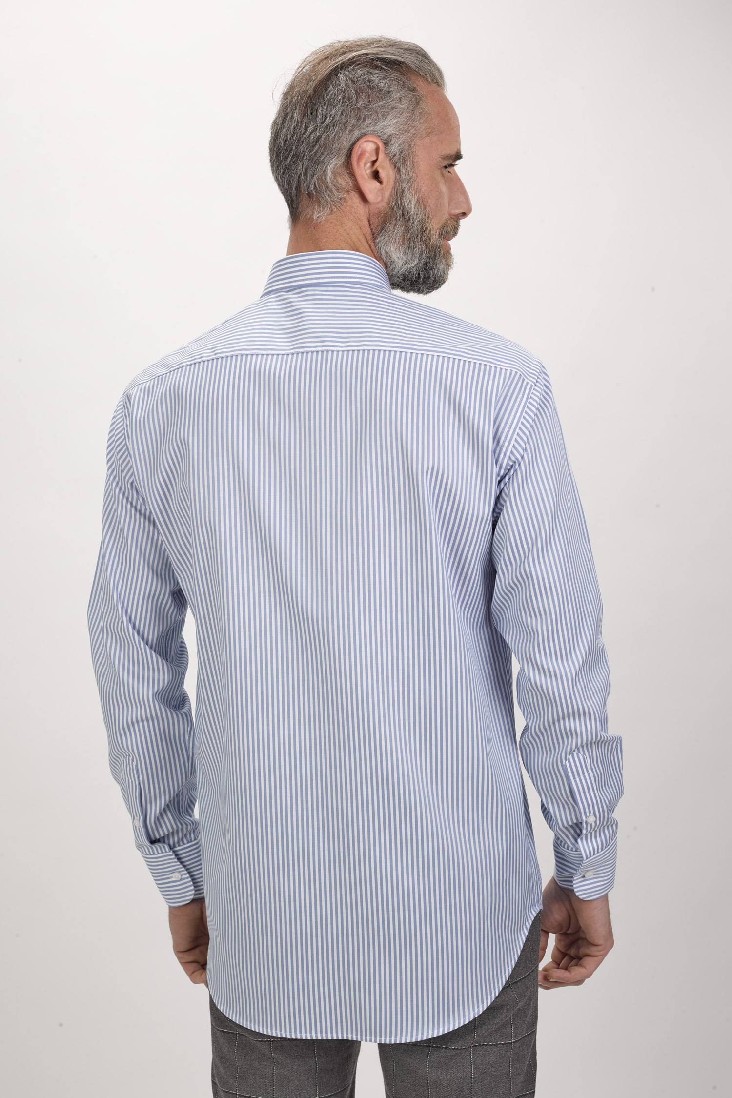 Camisa de ajuste regular para homem Azul-2
