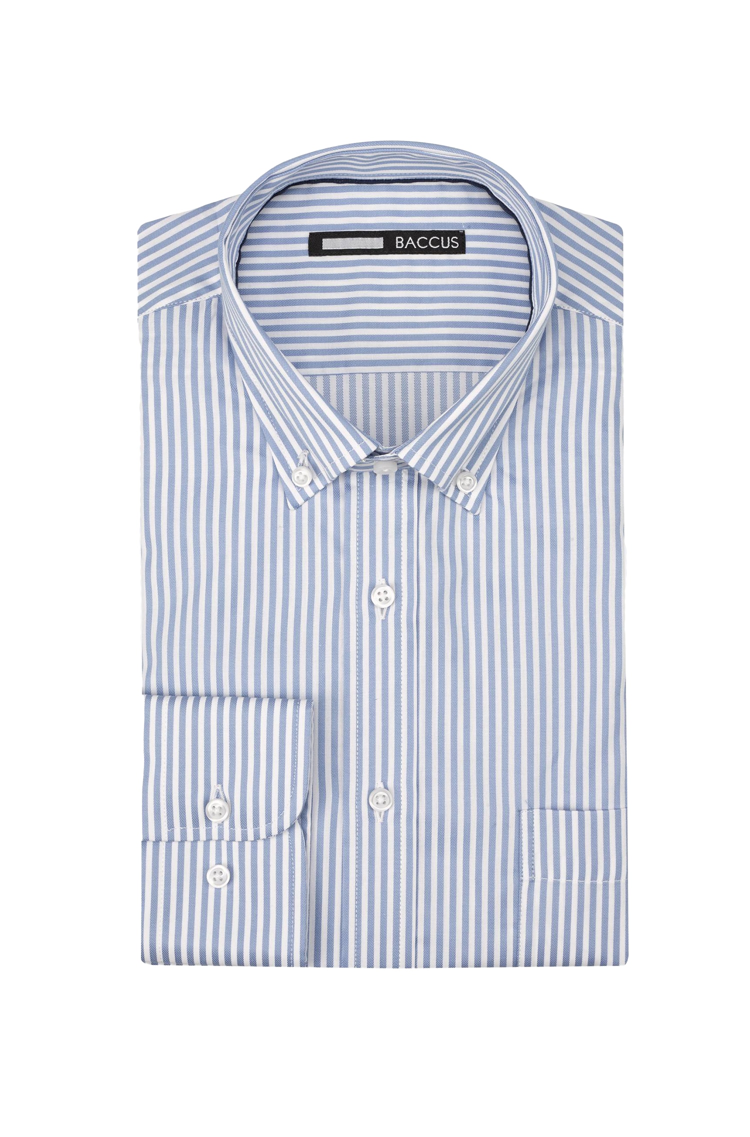 Camisa de ajuste regular para homem Azul-3