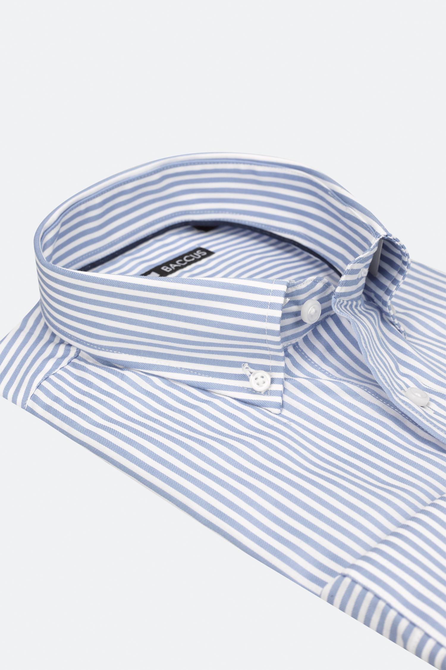 Camisa de ajuste regular para homem Azul-4