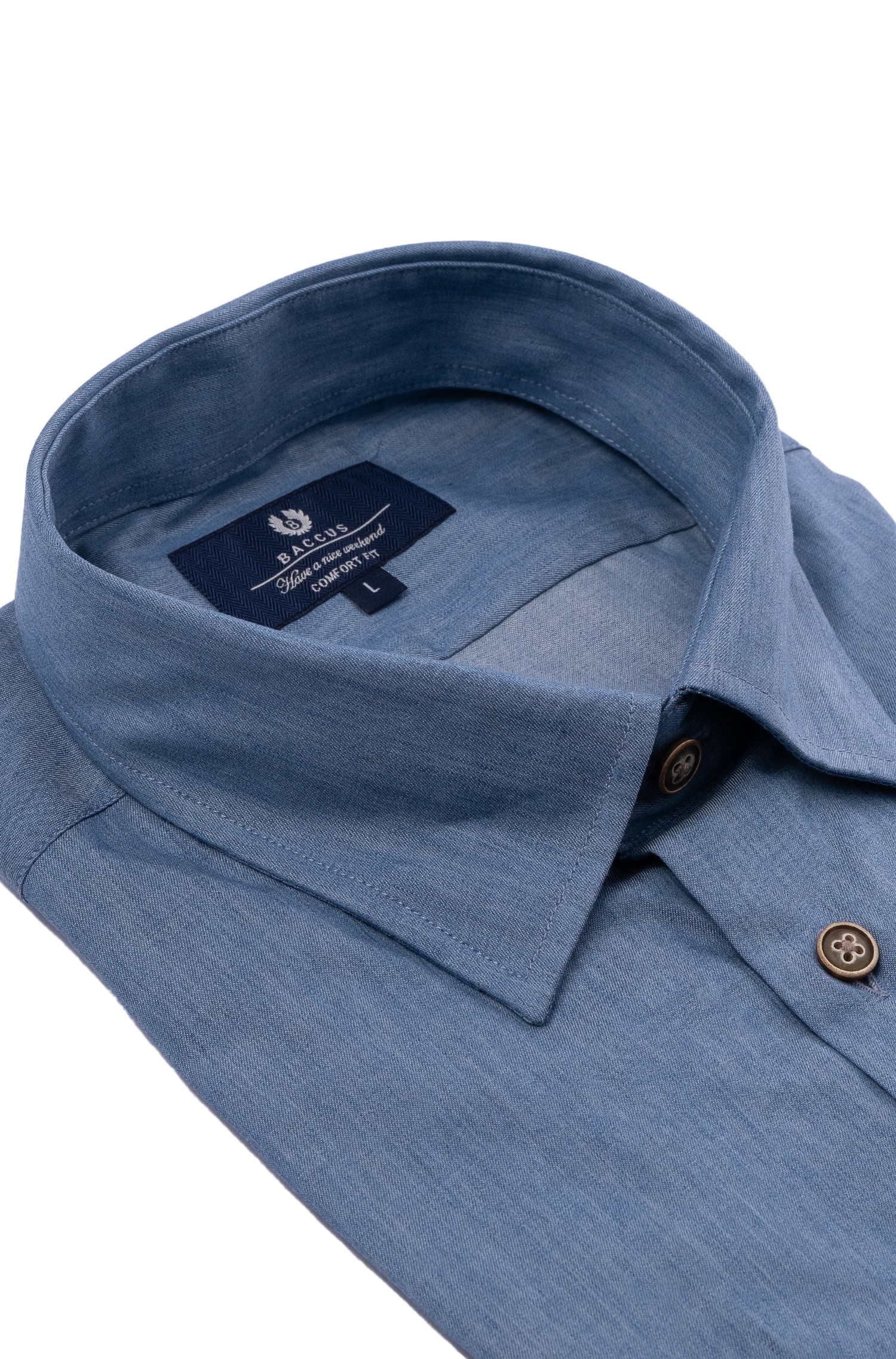 Camisa com ajuste comfort para homem Azul-2