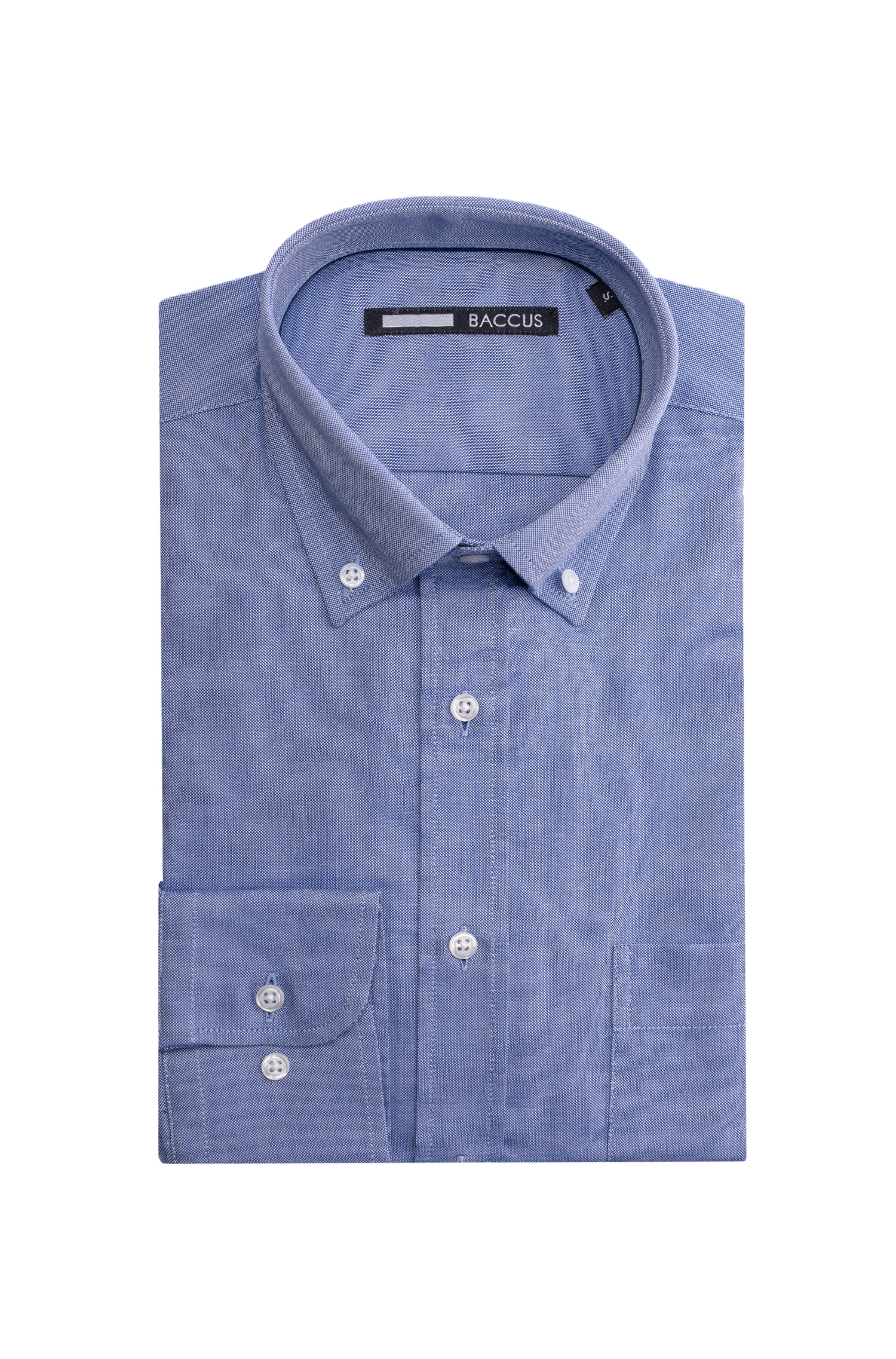 Camisa de ajuste regular para homem Azul-1