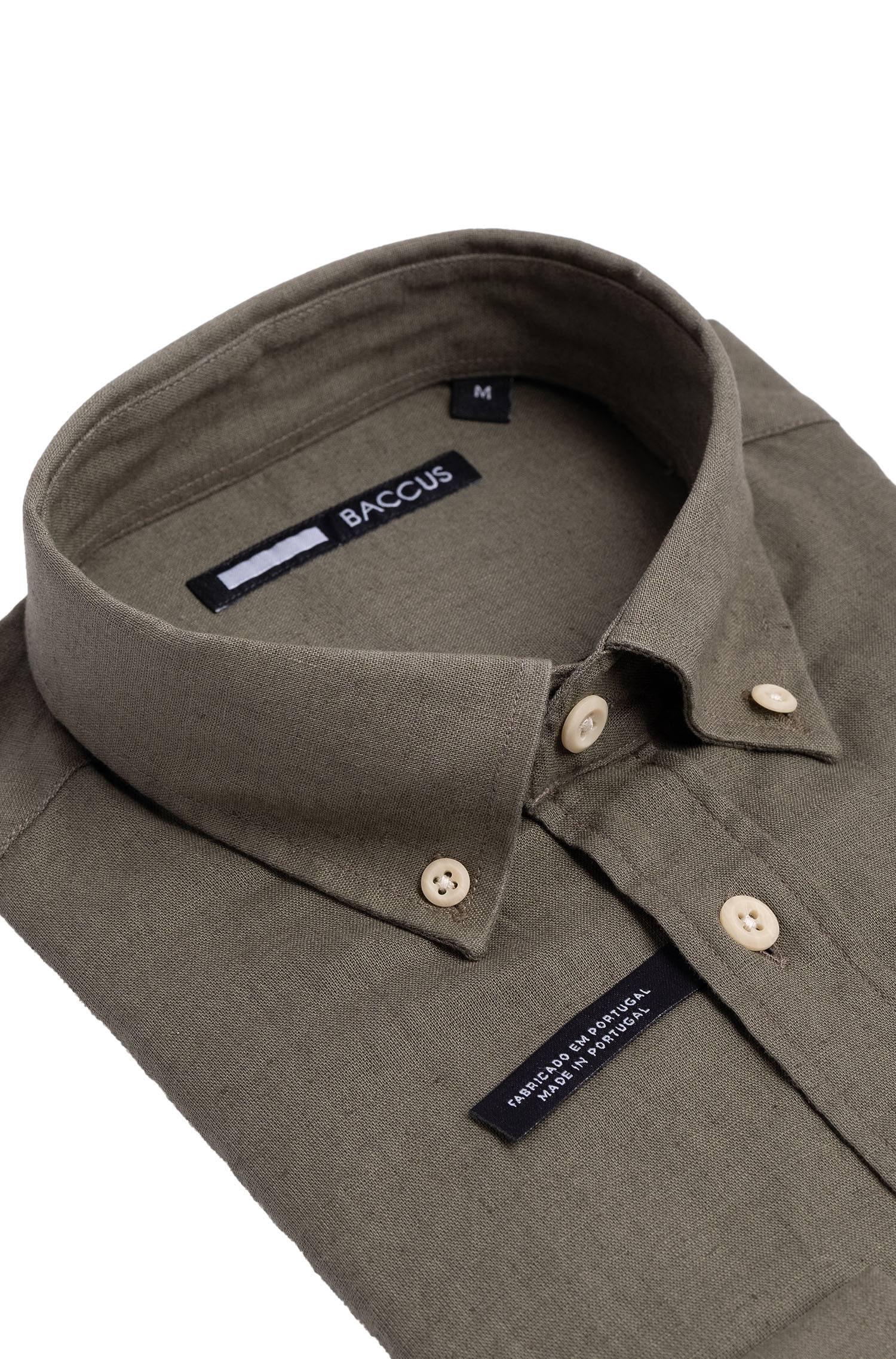 Camisa de ajuste regular para homem Verde-2