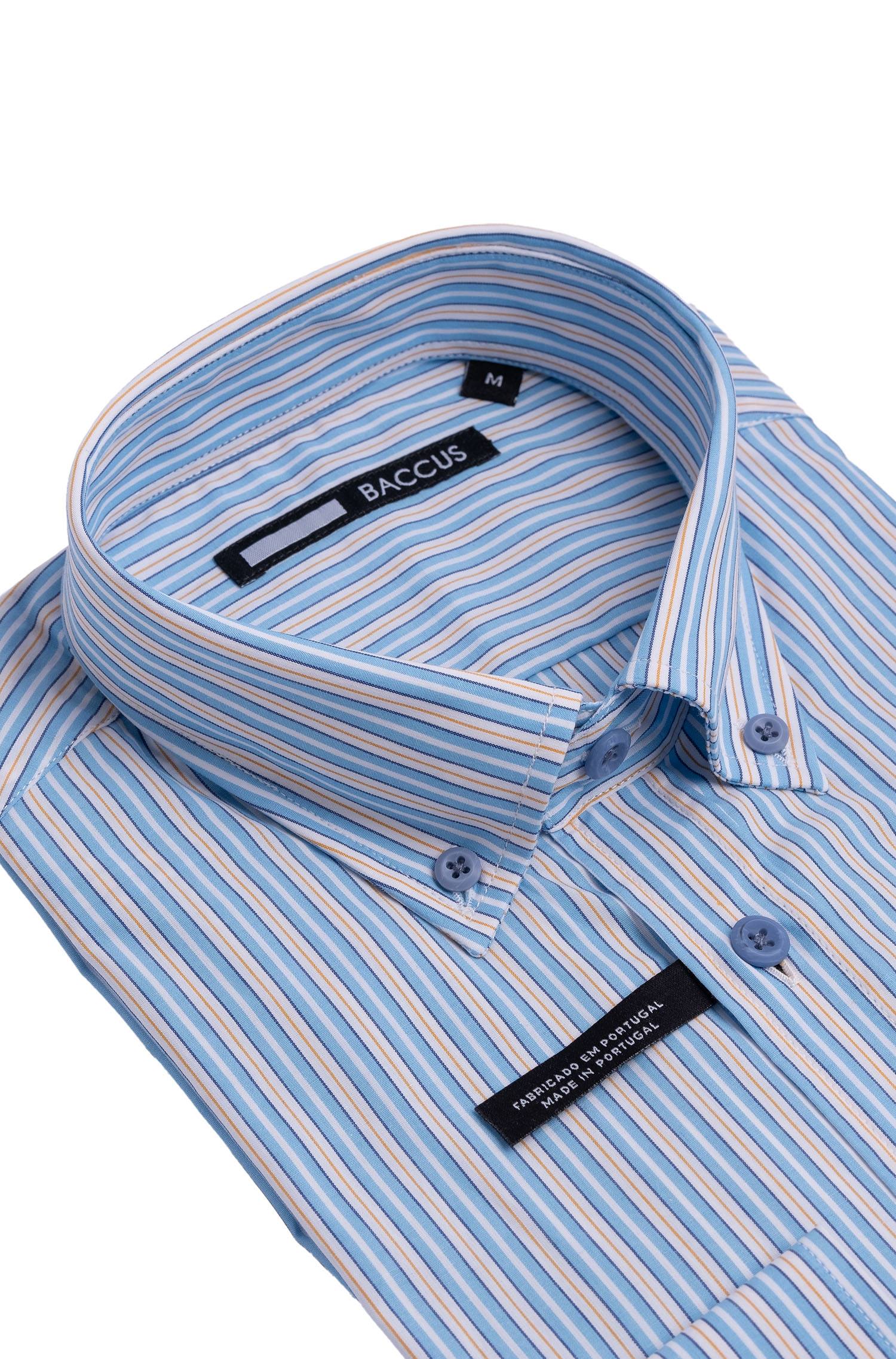 Camisa de ajuste regular para homem Amarelo-2