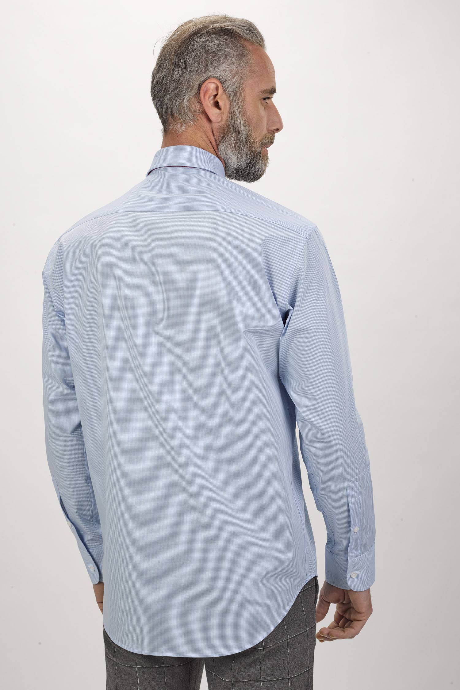 Camisa de homem vichy Azul-3