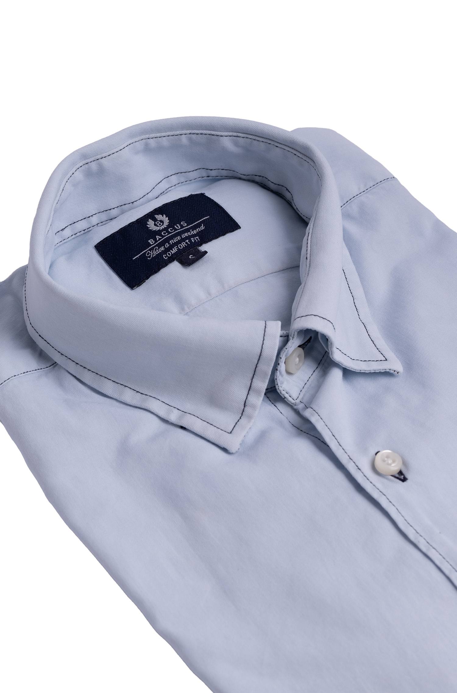 Camisa de ajuste comfort em ganga Azul-2