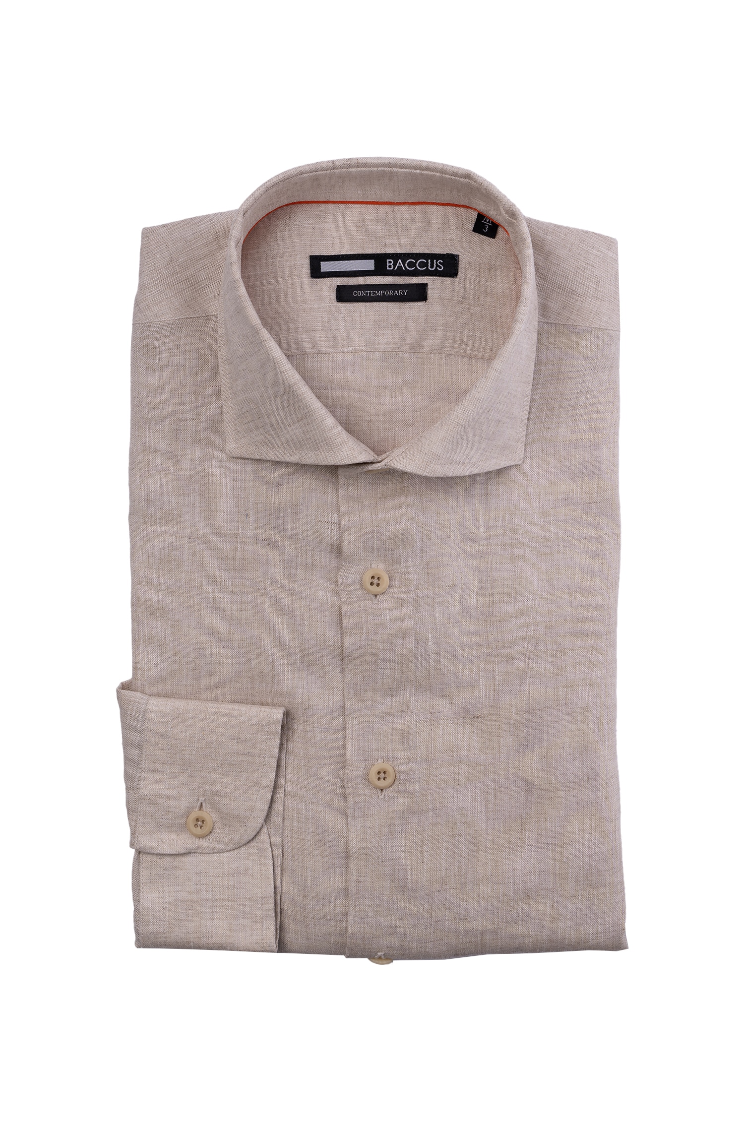 Camisa de homem com ajuste contemporary Bege-1