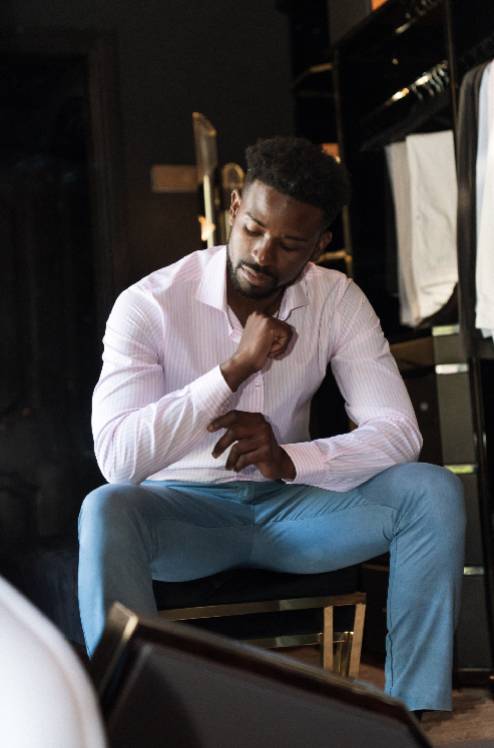 Camisa de homem com ajuste contemporary Rosa-2