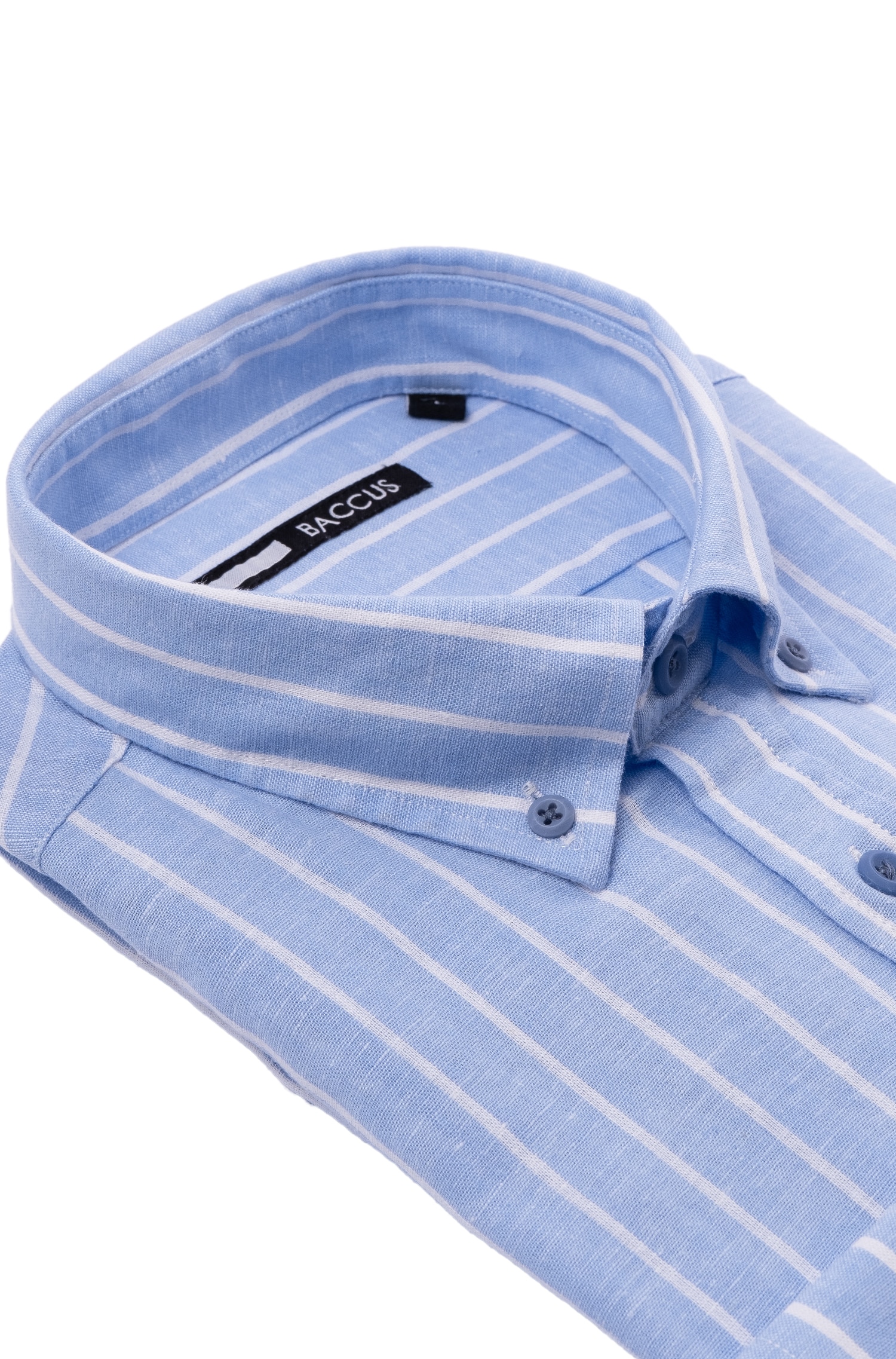 Camisa de ajuste regular para homem Azul-2