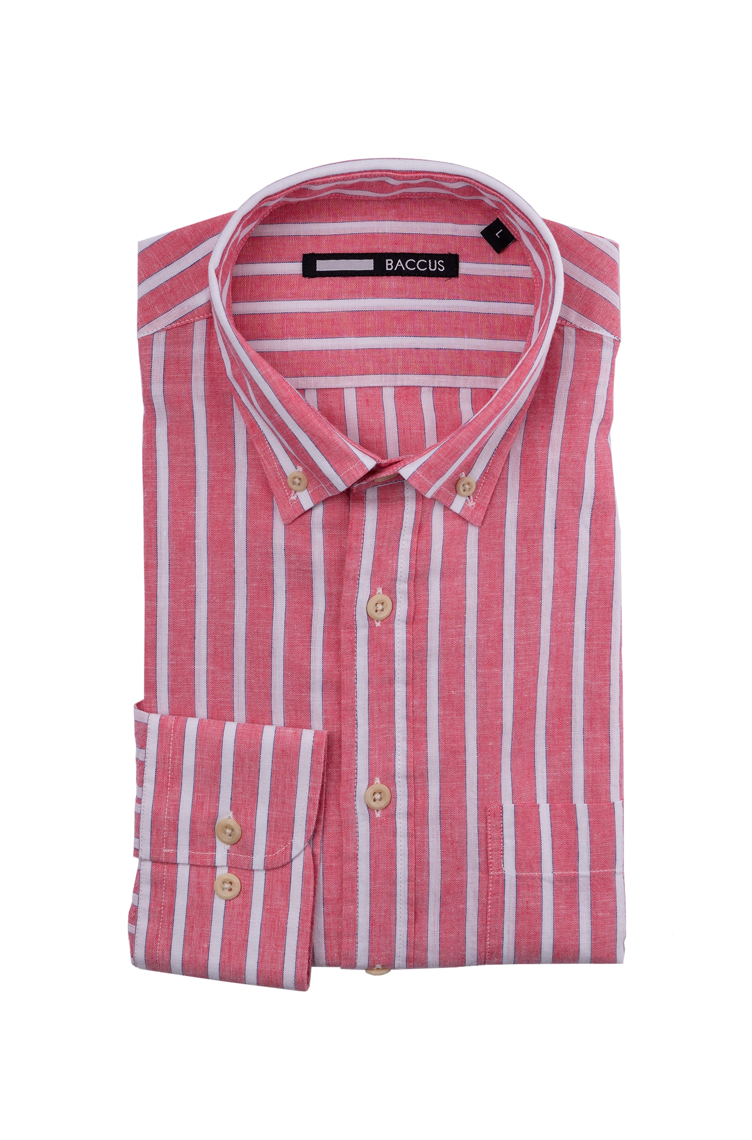 Camisa de ajuste regular para homem Vermelho-1