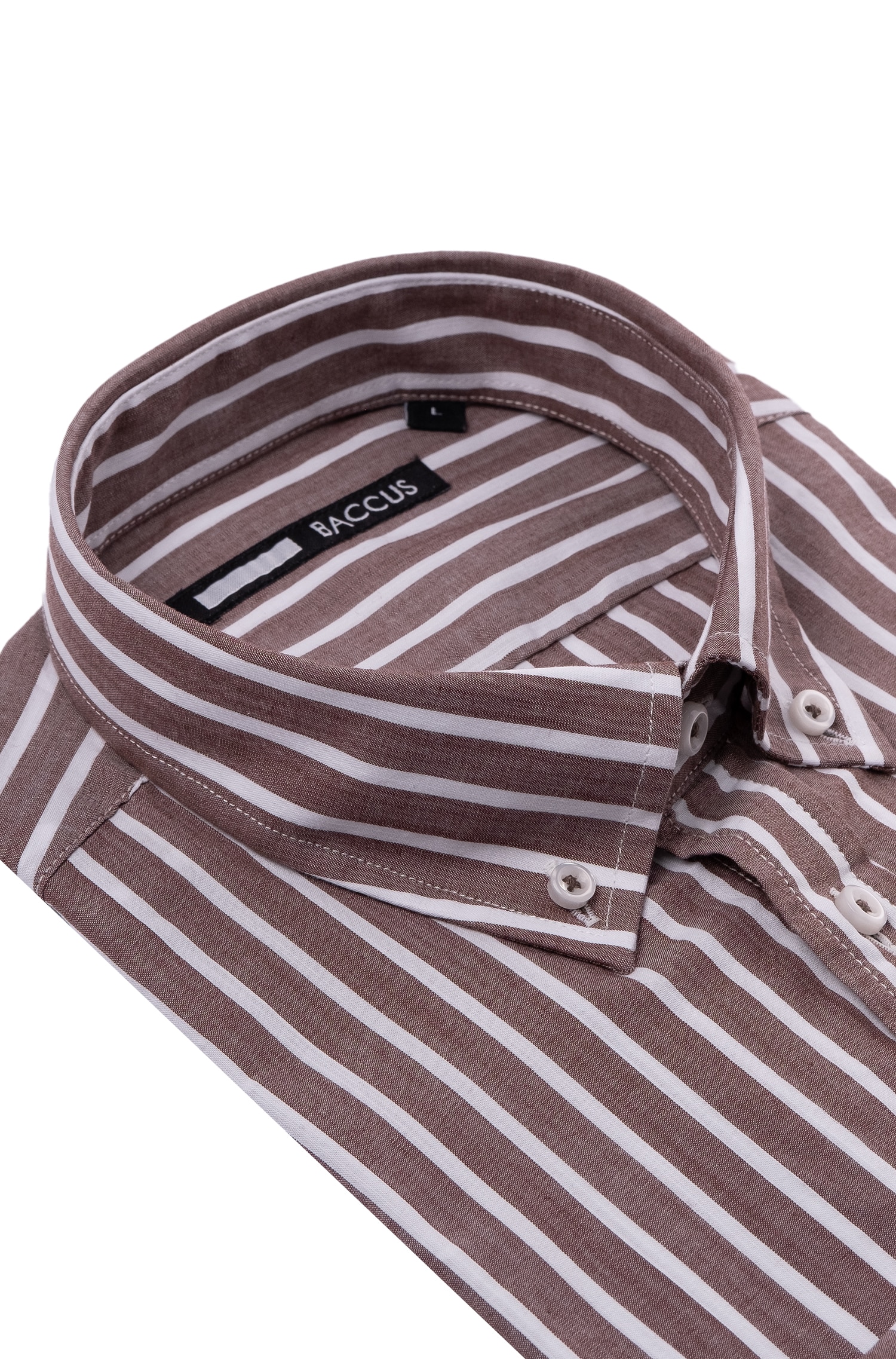 Camisa de ajuste regular para homem Castanho-2