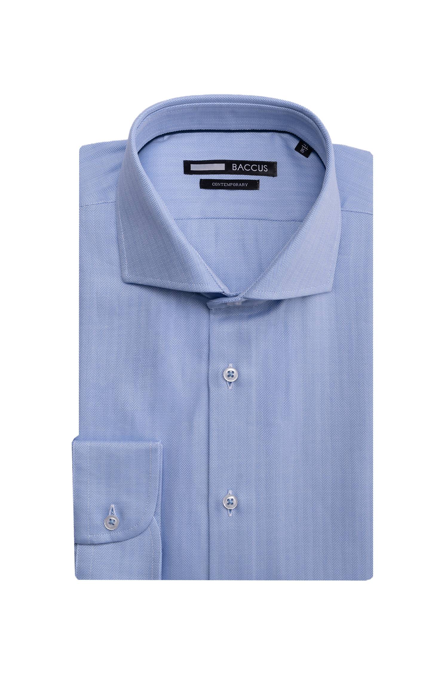 Camisa de ajuste contemporary para homem Azul-1