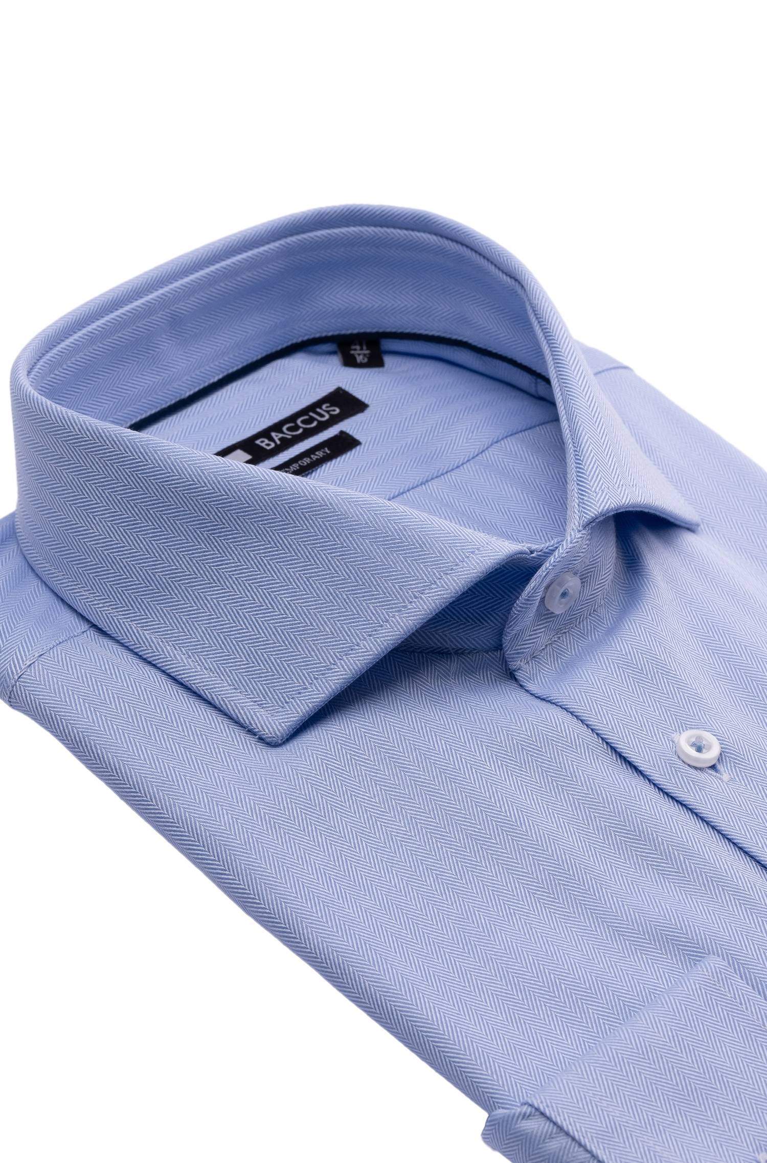 Camisa de ajuste contemporary para homem Azul-2