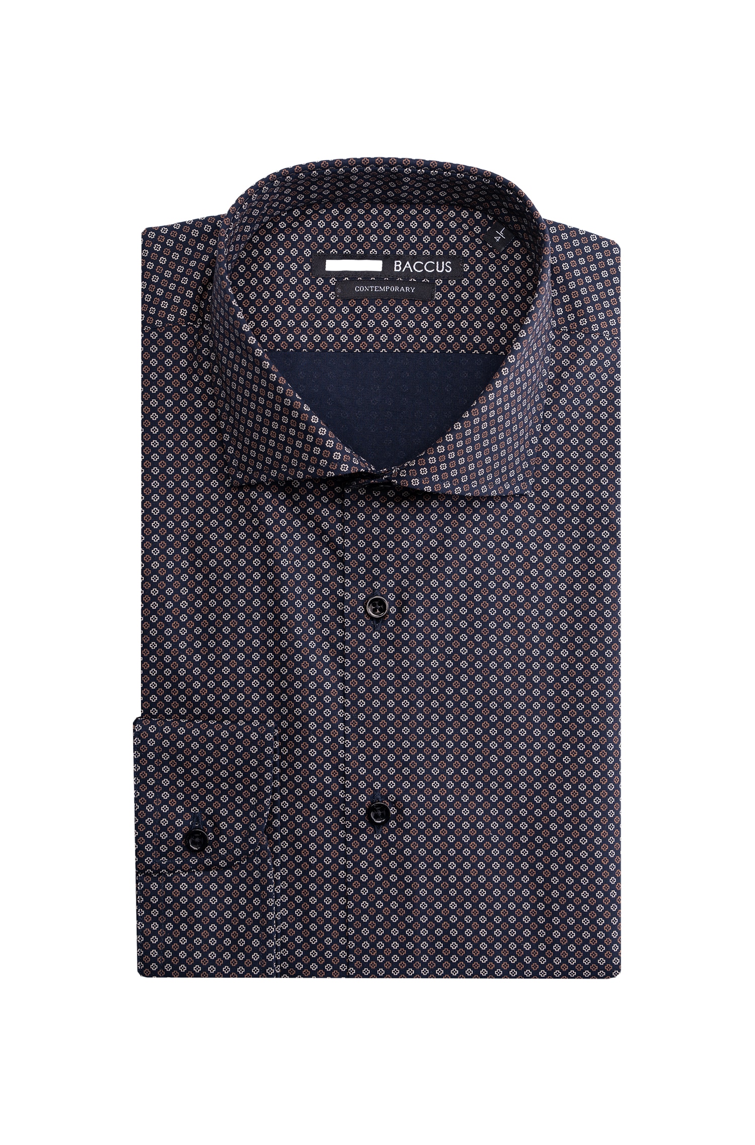 Camisa de homem com ajuste contemporary Castanho-1