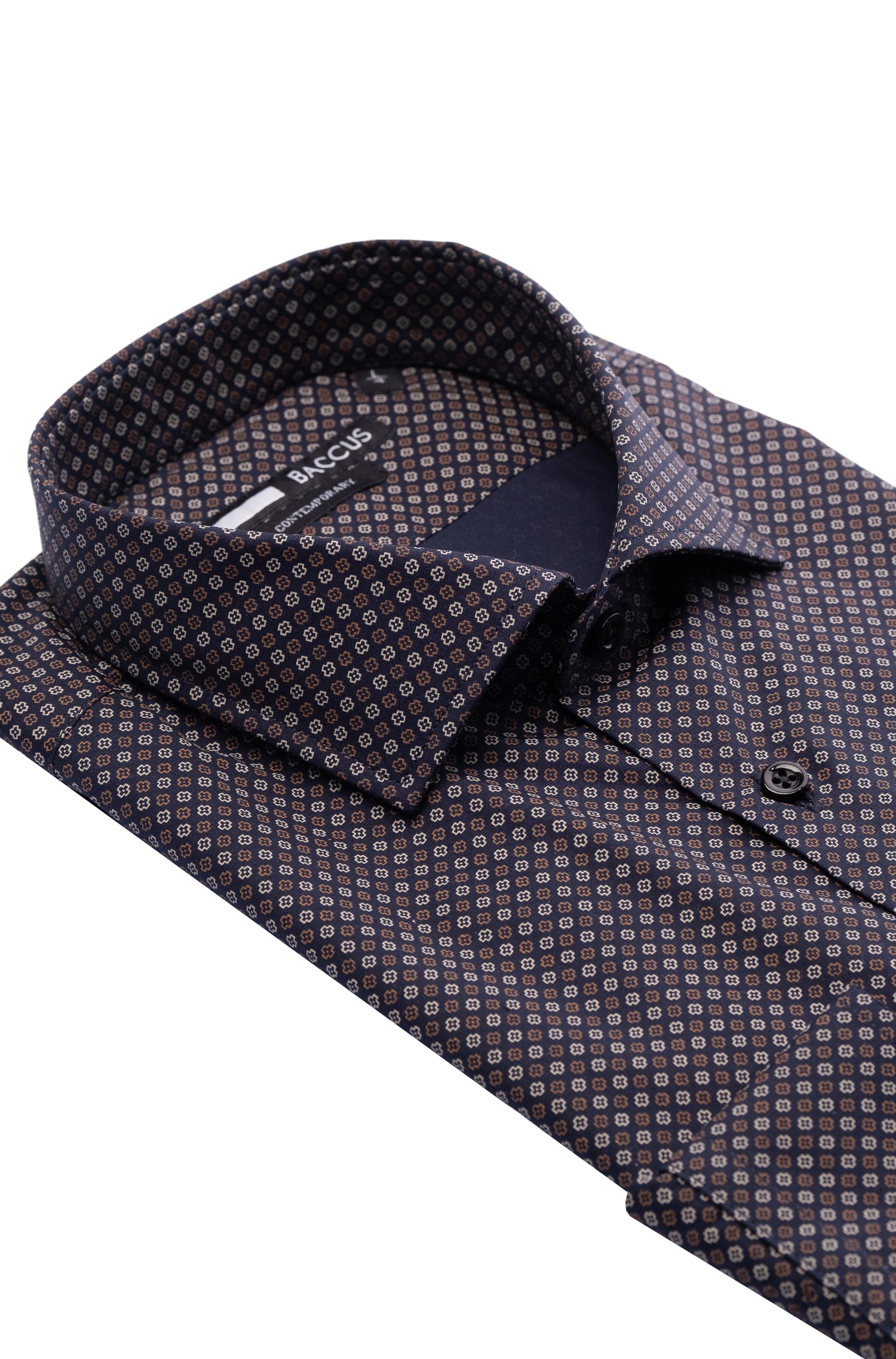 Camisa de homem com ajuste contemporary Castanho-2