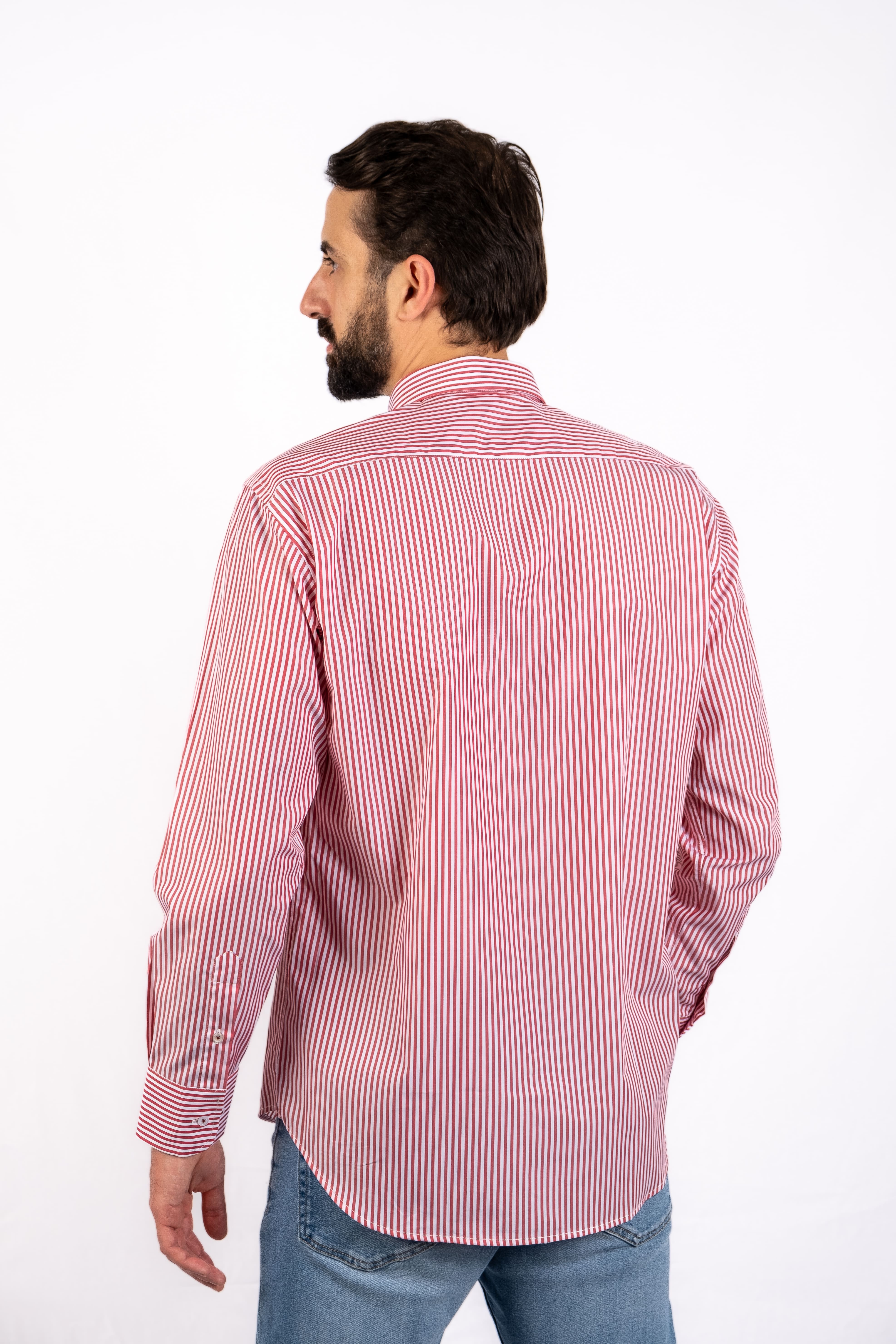 Camisa de ajuste regular para homem Vermelho-2