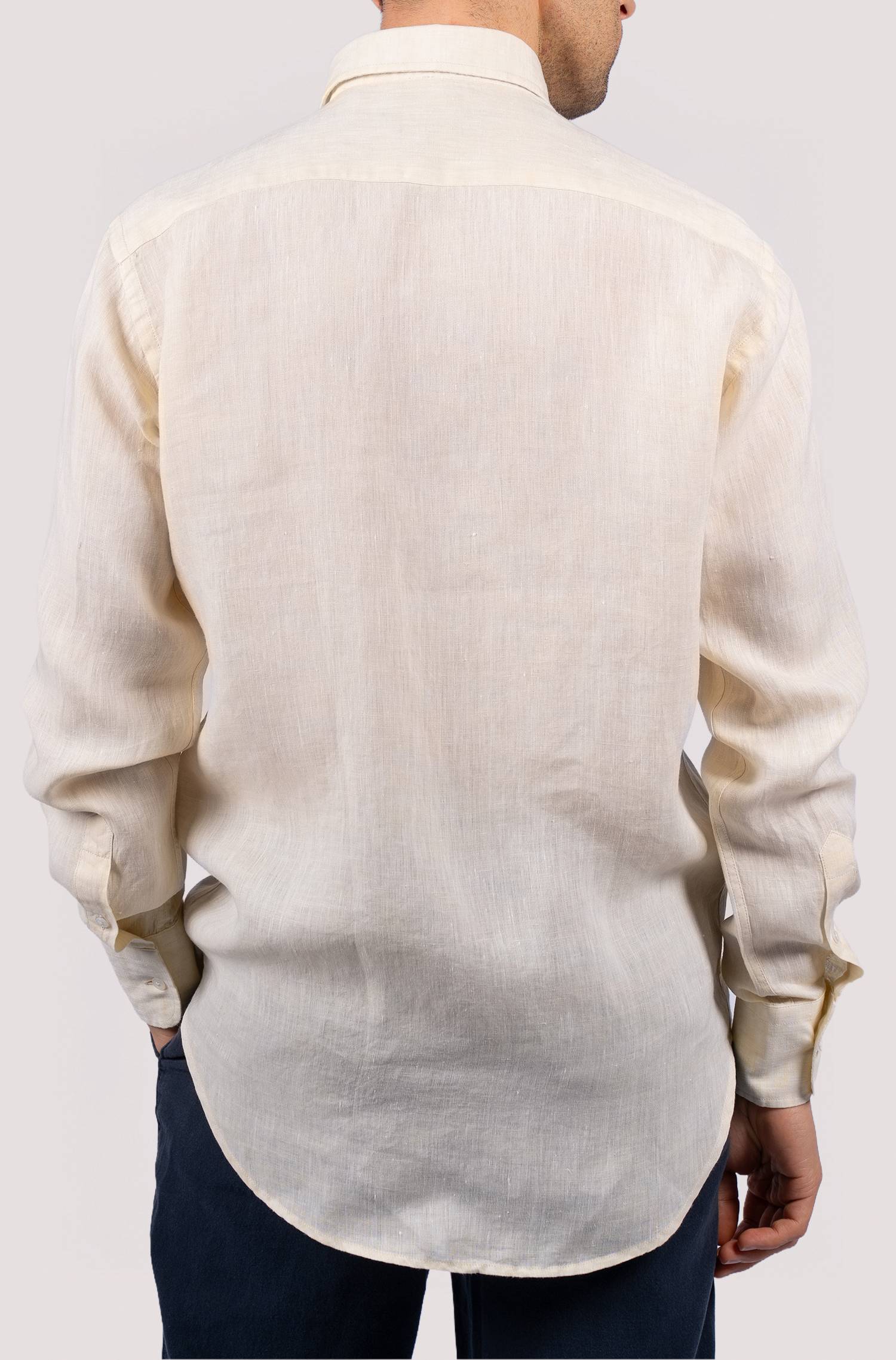 Camisa de ajuste regular para homem Amarelo-2