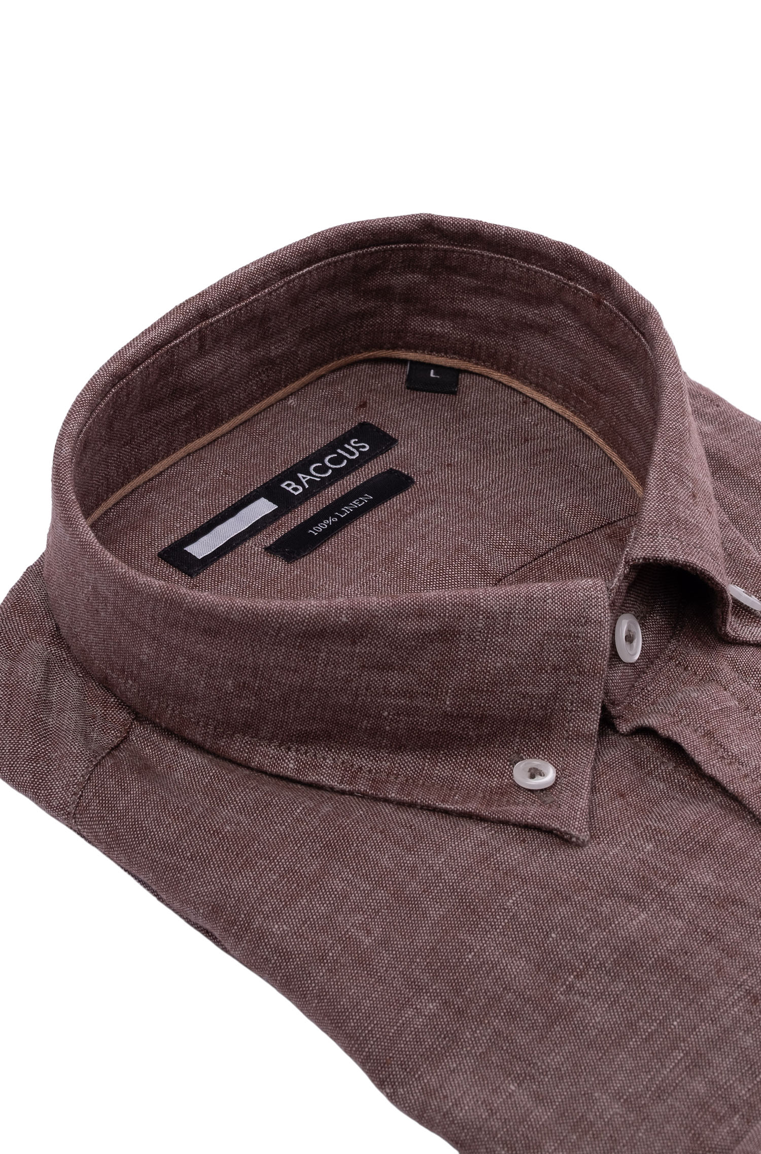 Camisa de ajuste regular para homem Castanho-2