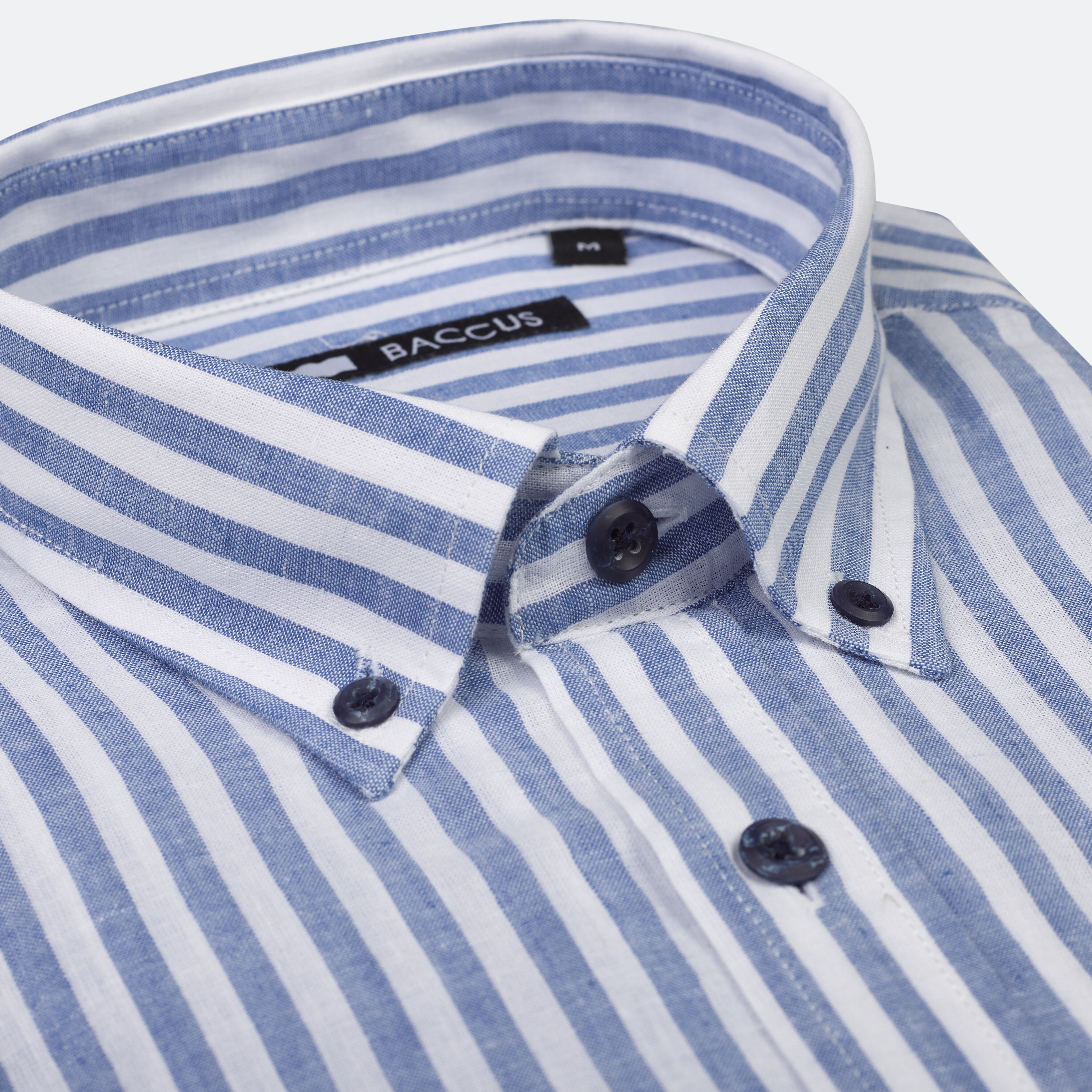 Camisa de ajuste regular para homem Azul-2
