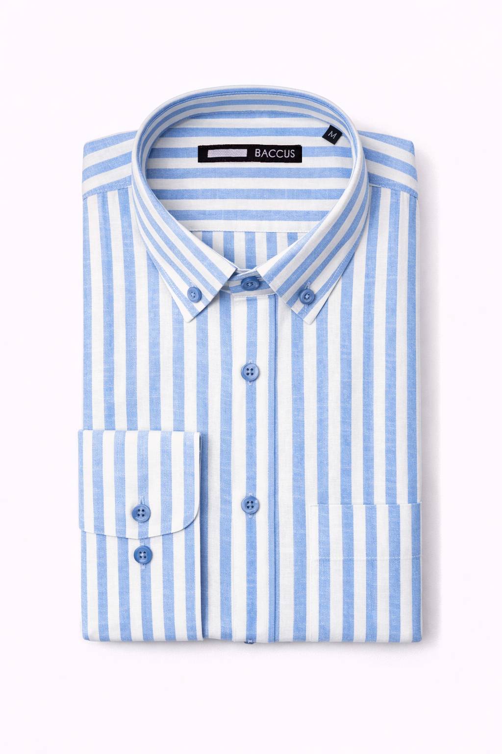 Camisa de ajuste regular para homem Azul-1