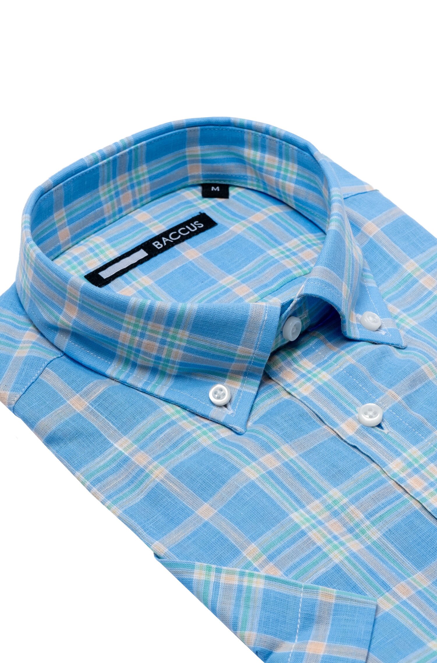 Camisa com manga curta para homem Azul-2
