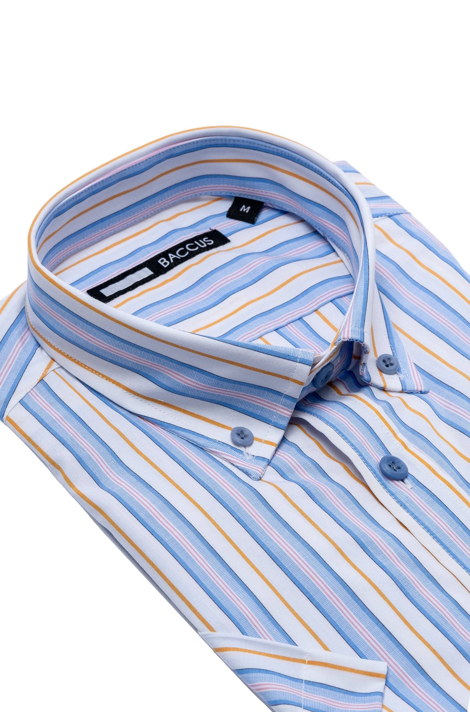 Camisa com manga curta para homem Bege-2