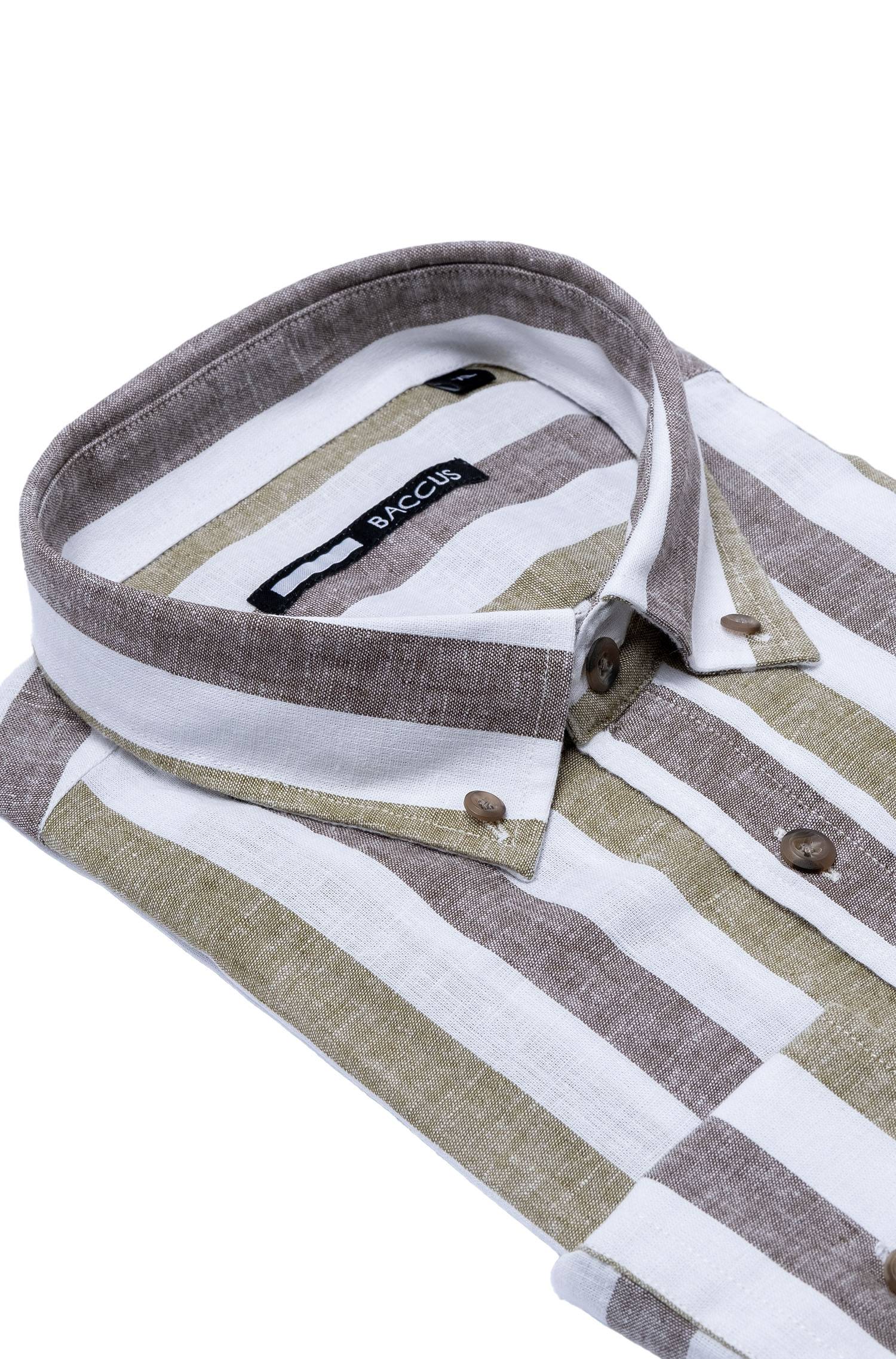 Camisa de ajuste regular para homem Verde-2