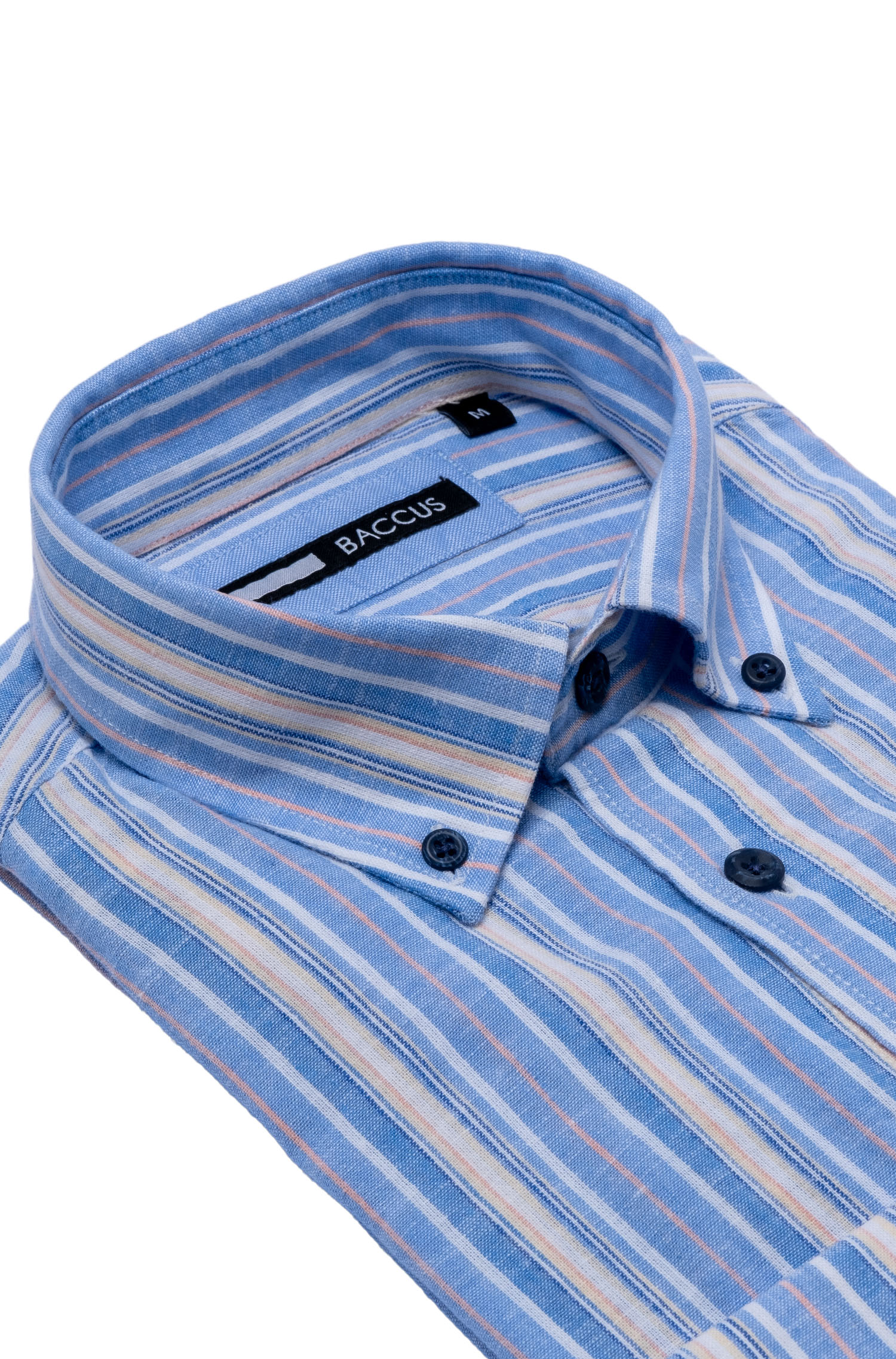 Camisa de ajuste regular para homem Azul-2