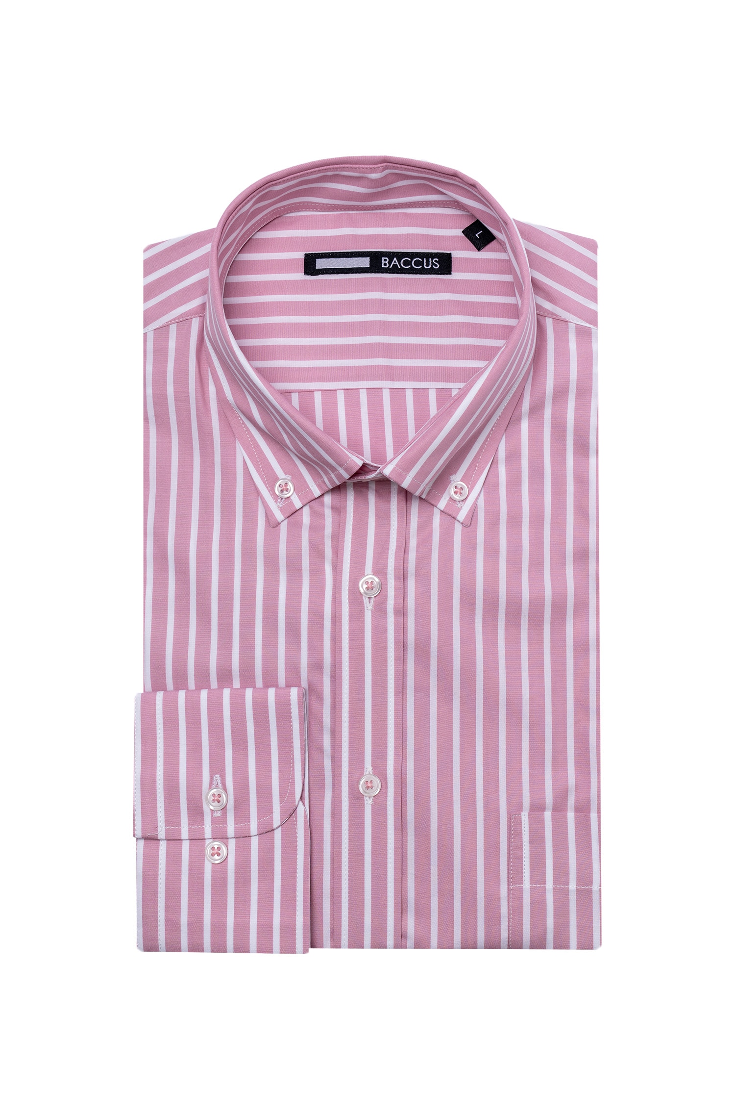 Camisa de ajuste regular para homem Rosa-1
