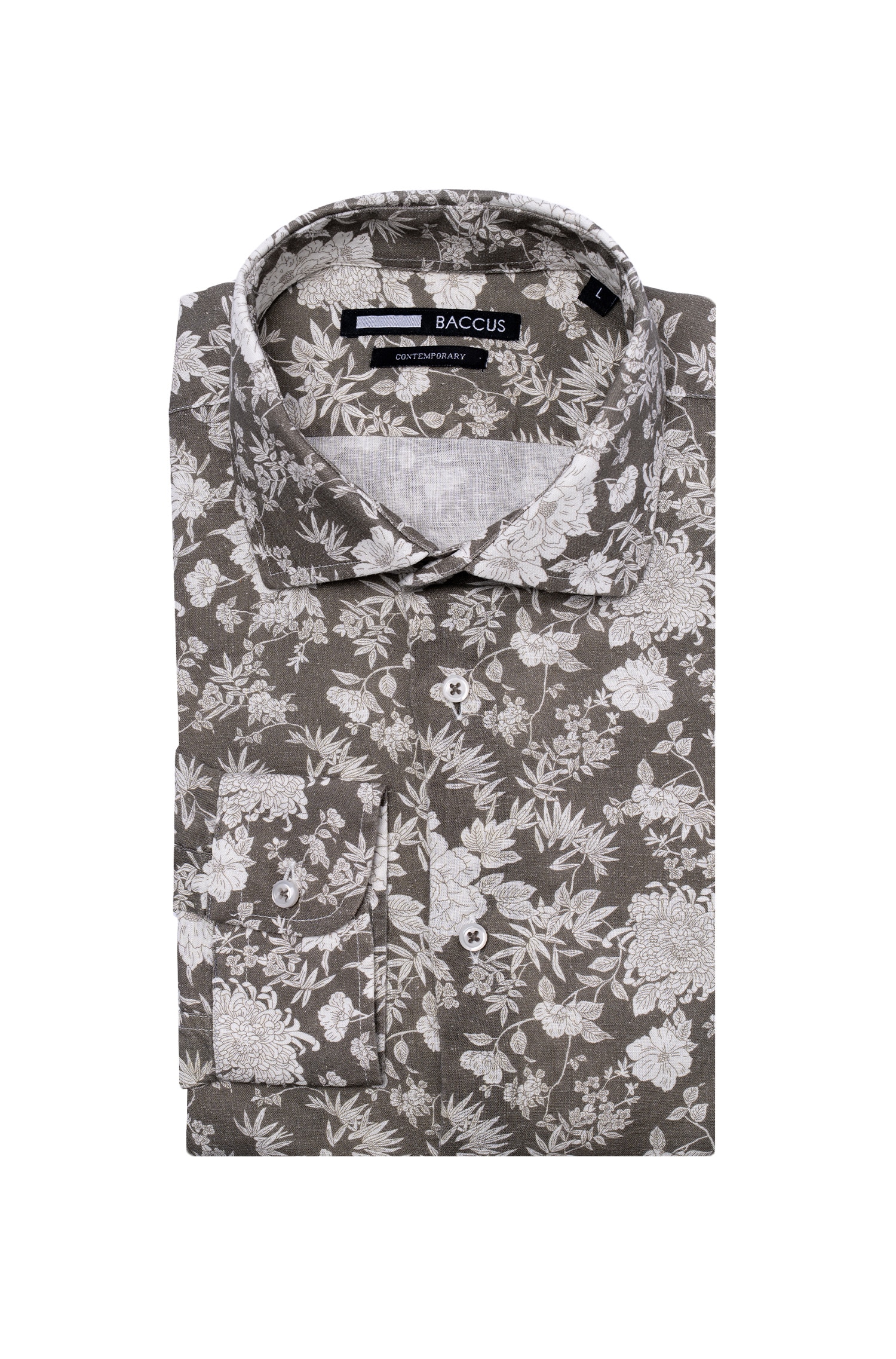Camisa de homem com ajuste contemporary Verde-1
