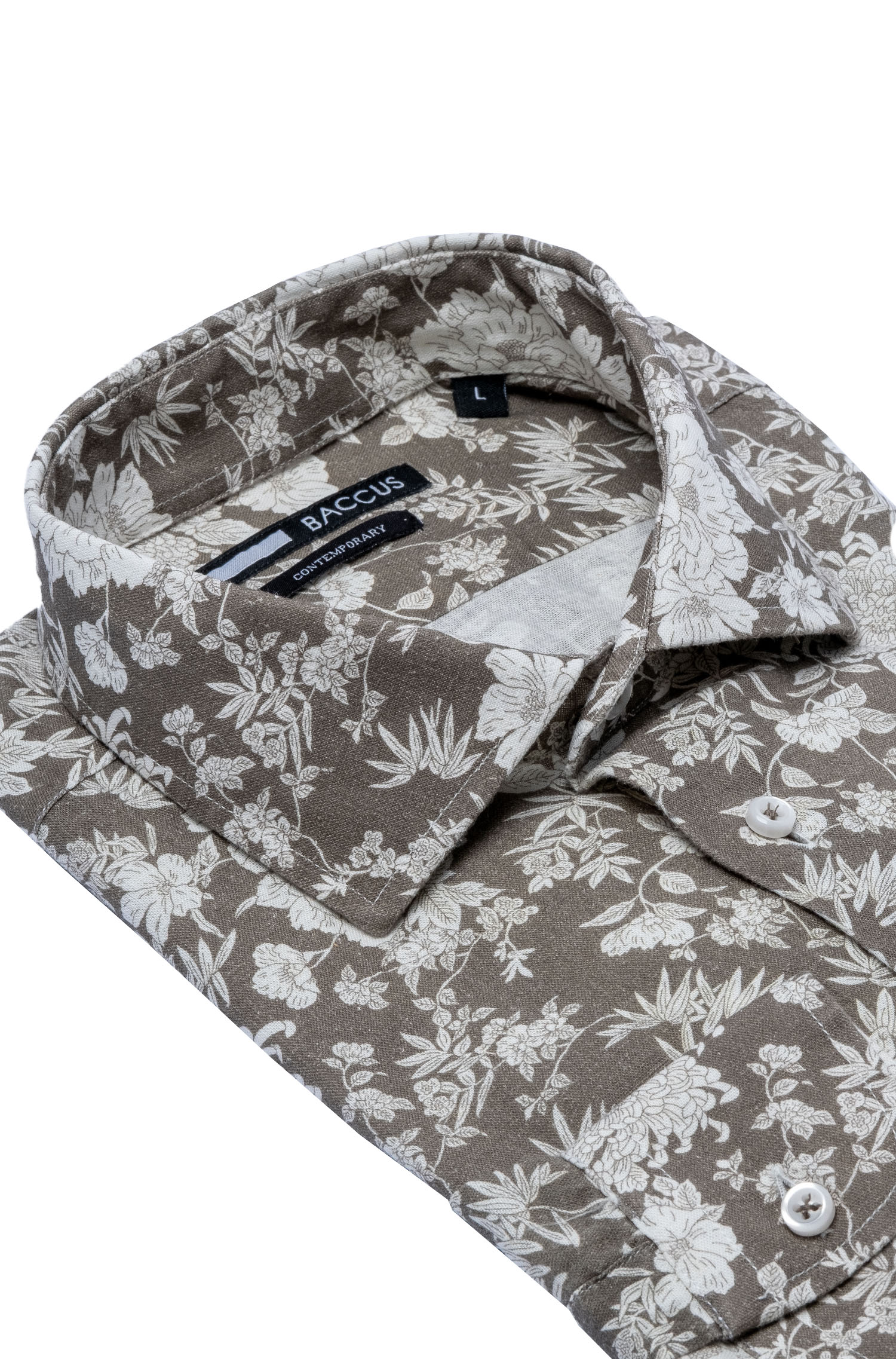 Camisa de homem com ajuste contemporary Verde-2