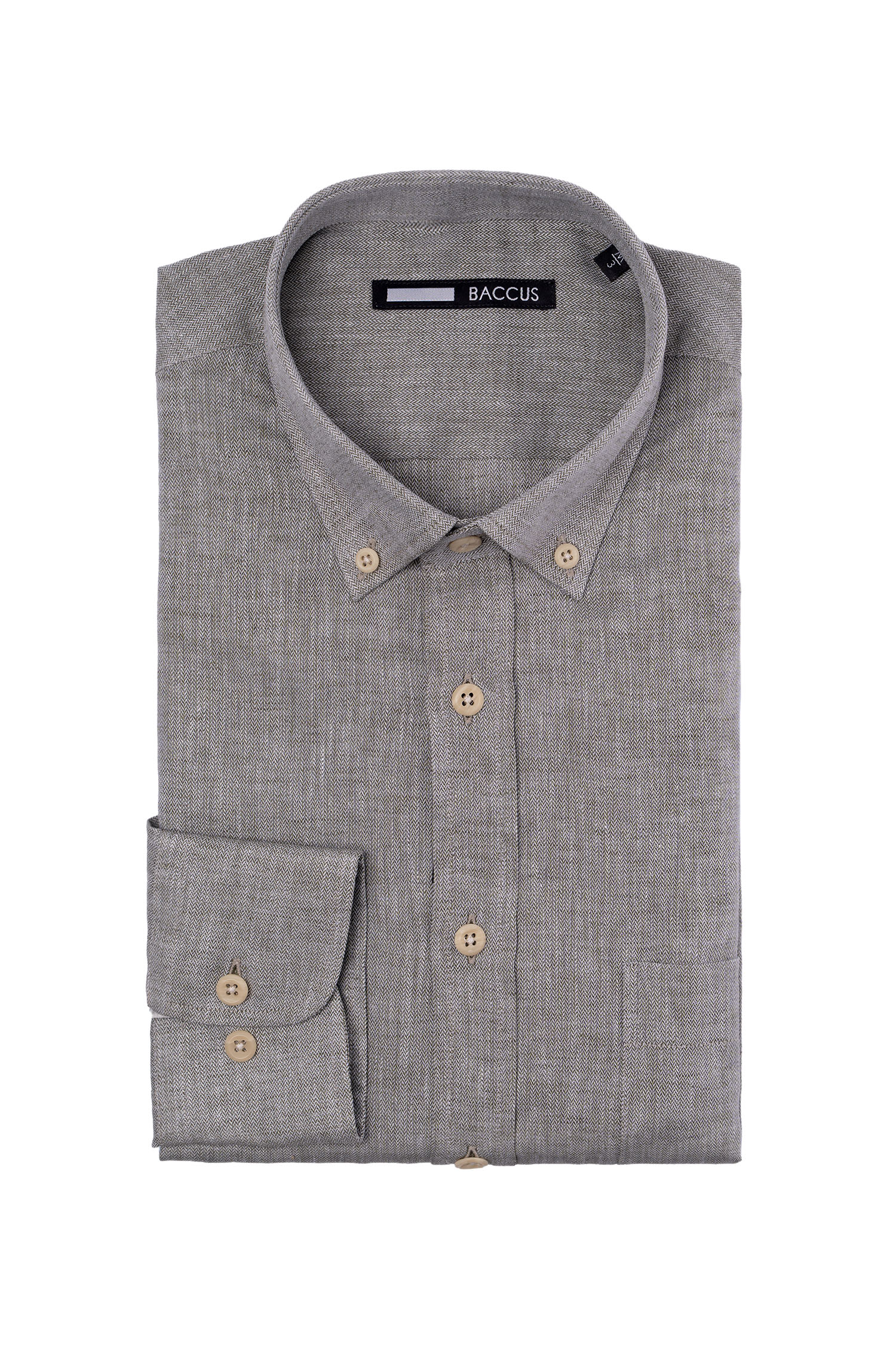 Camisa de ajuste regular para homem Verde-1