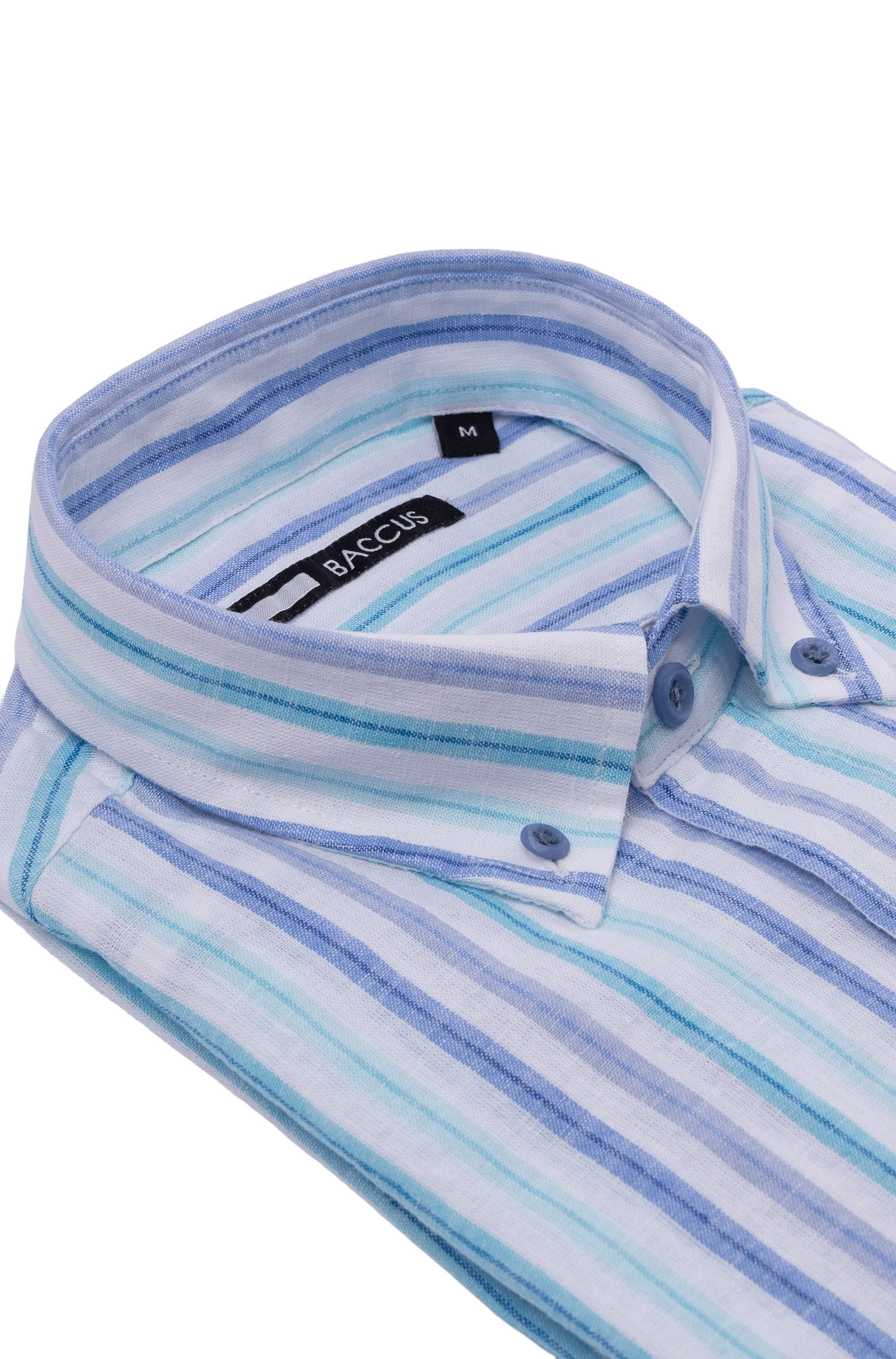 Camisa de ajuste regular para homem Azul-2
