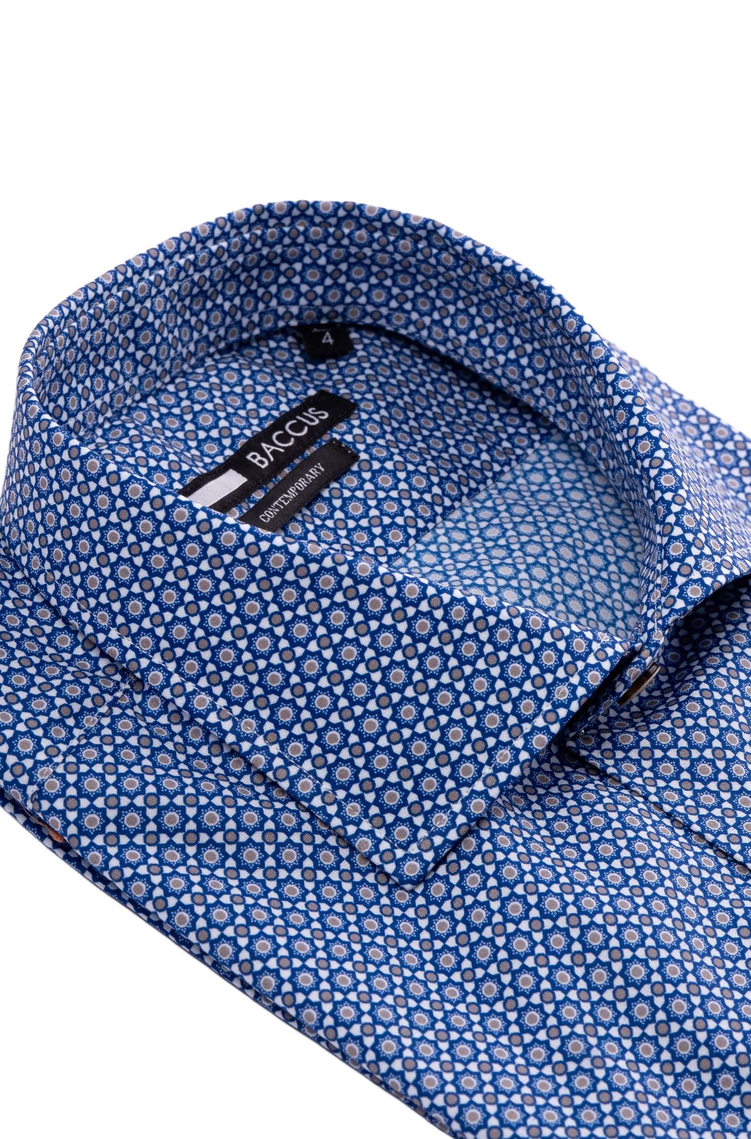 Camisa de homem com ajuste contemporary Azul-2