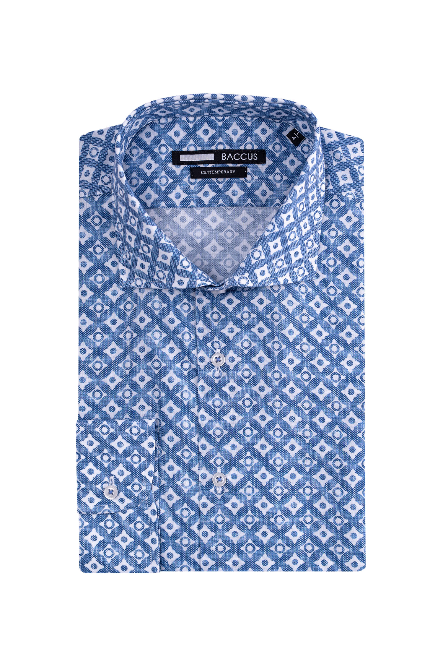 Camisa de homem com ajuste contemporary Azul-1