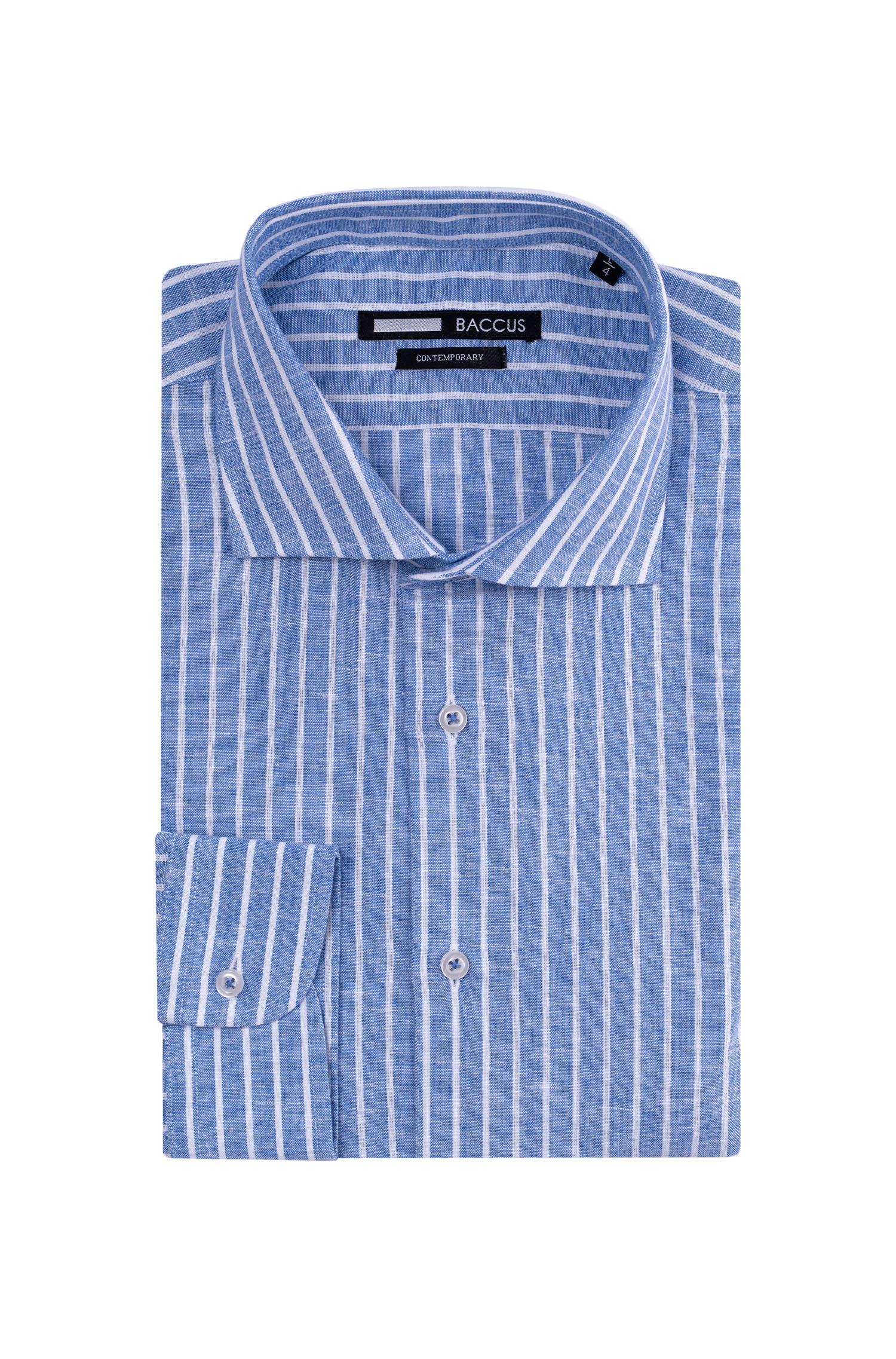 Camisa de homem com ajuste contemporary Azul-1