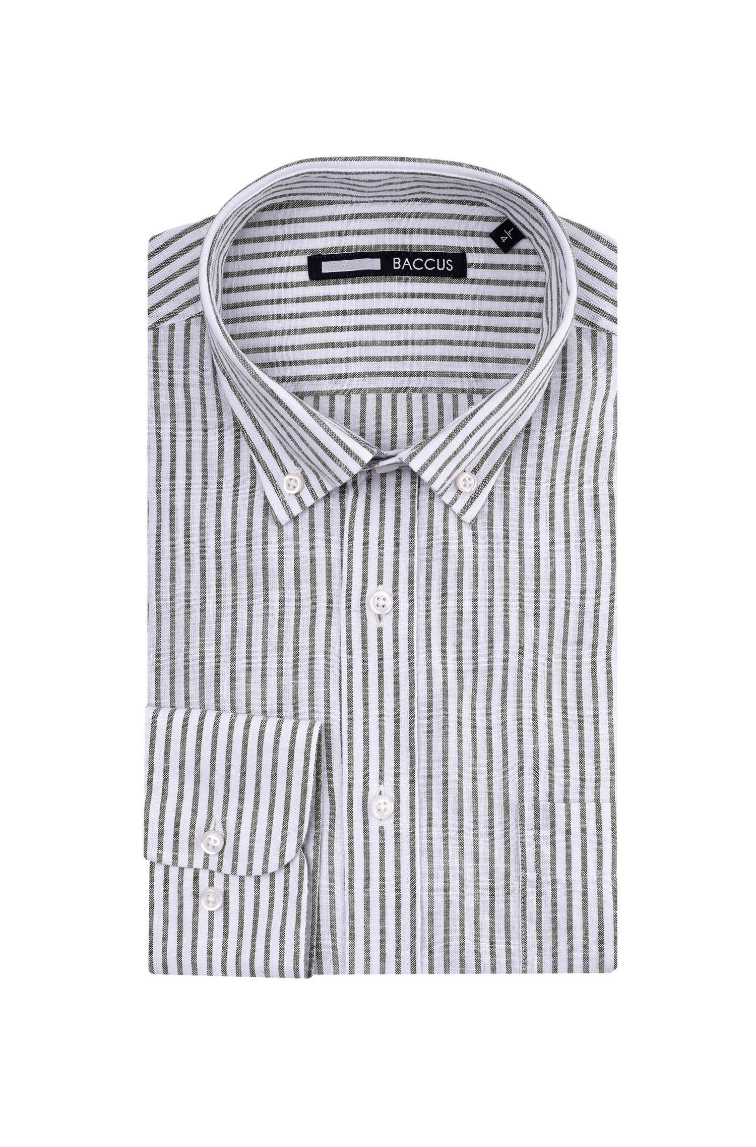 Camisa de ajuste regular para homem Verde-1