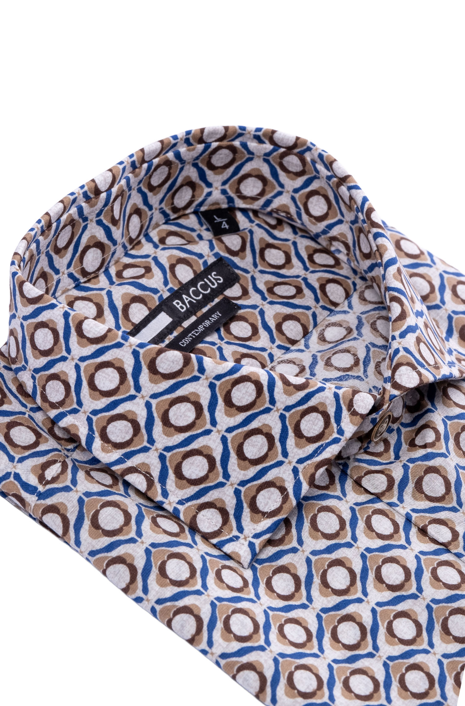 Camisa de homem com ajuste contemporary Bege-2