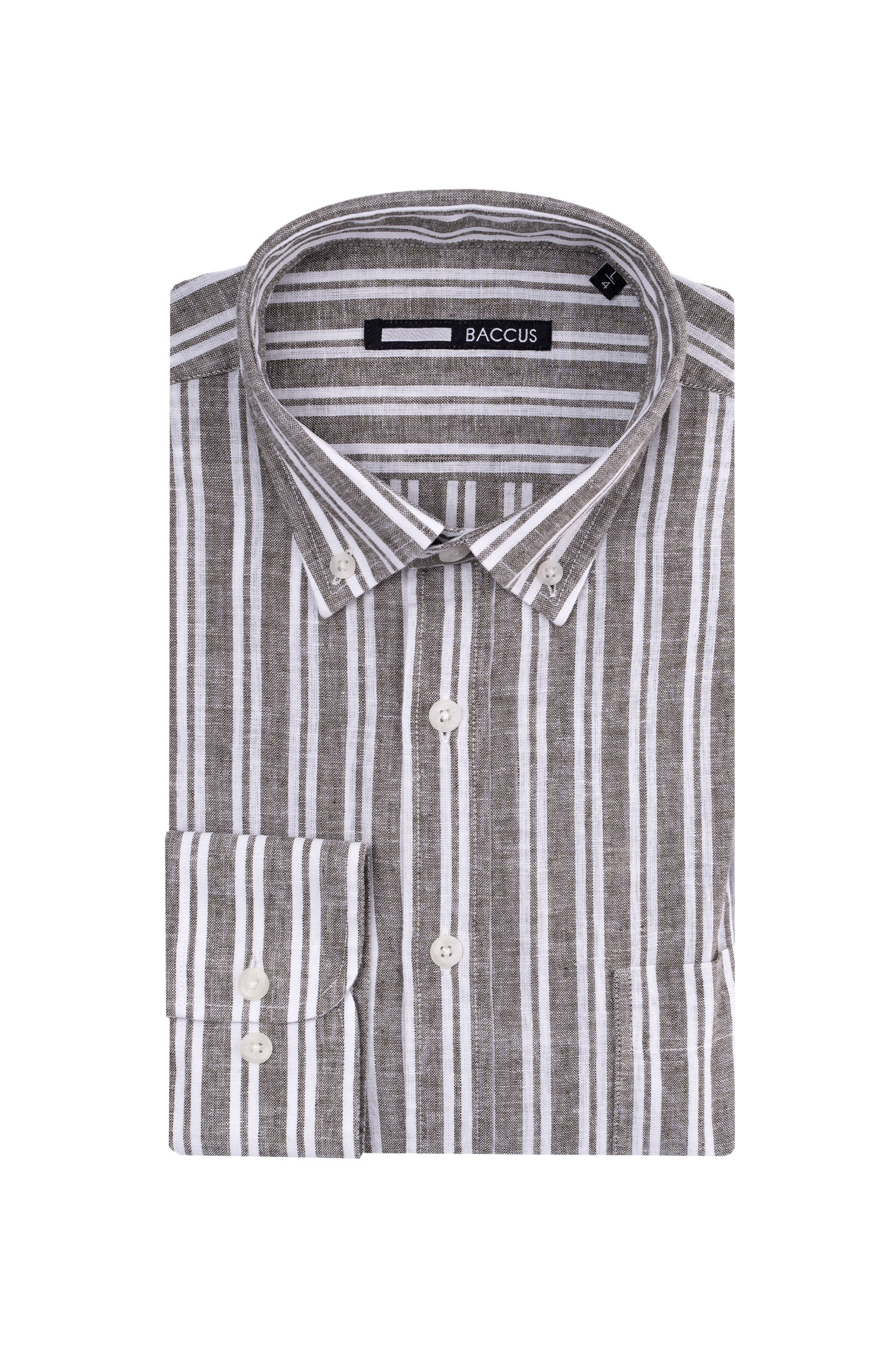 Camisa de ajuste regular para homem Verde-1